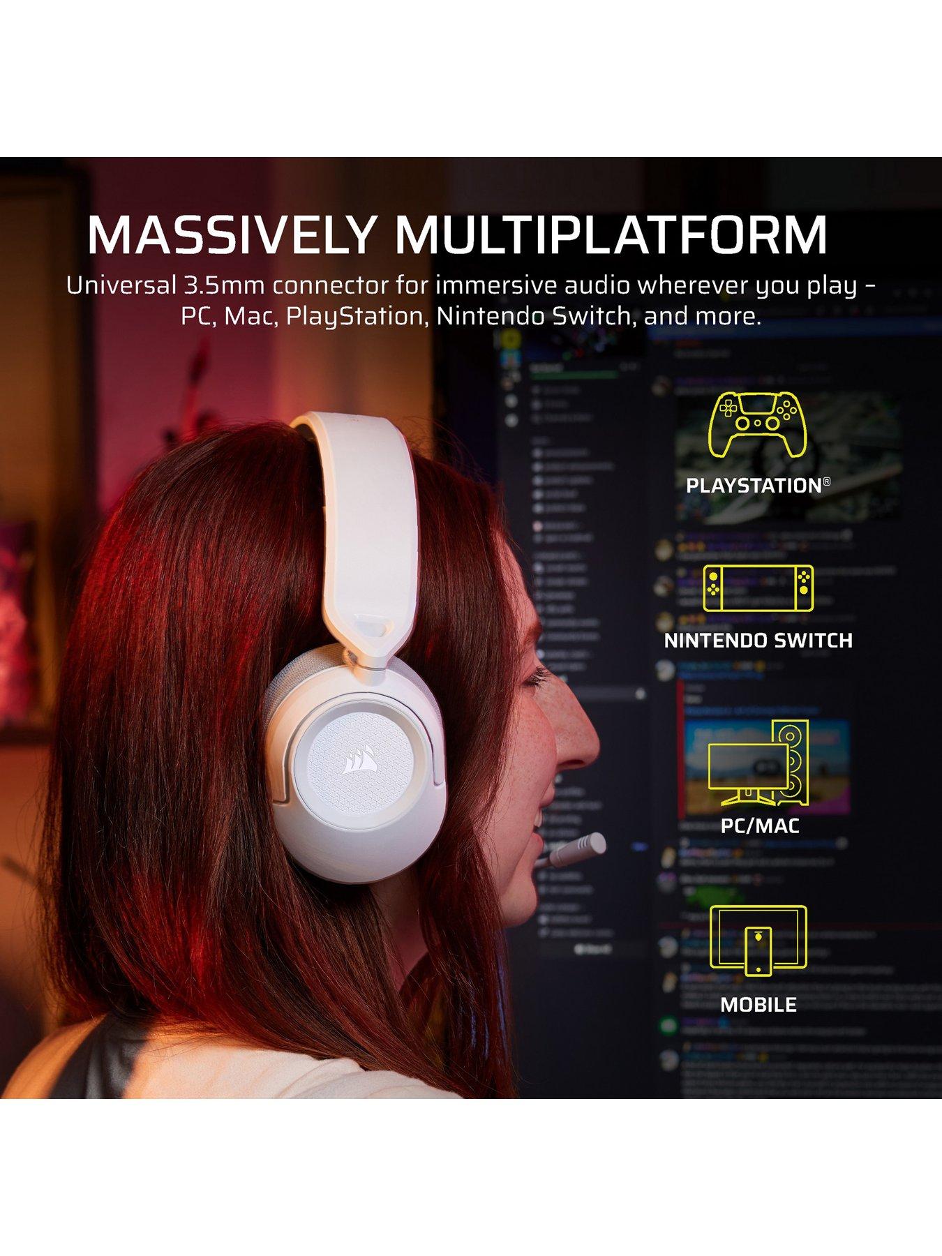 Image 3 of 6 of CORSAIR HS35 v3 Stereo Wired Headset, White,  Playstation Packaging