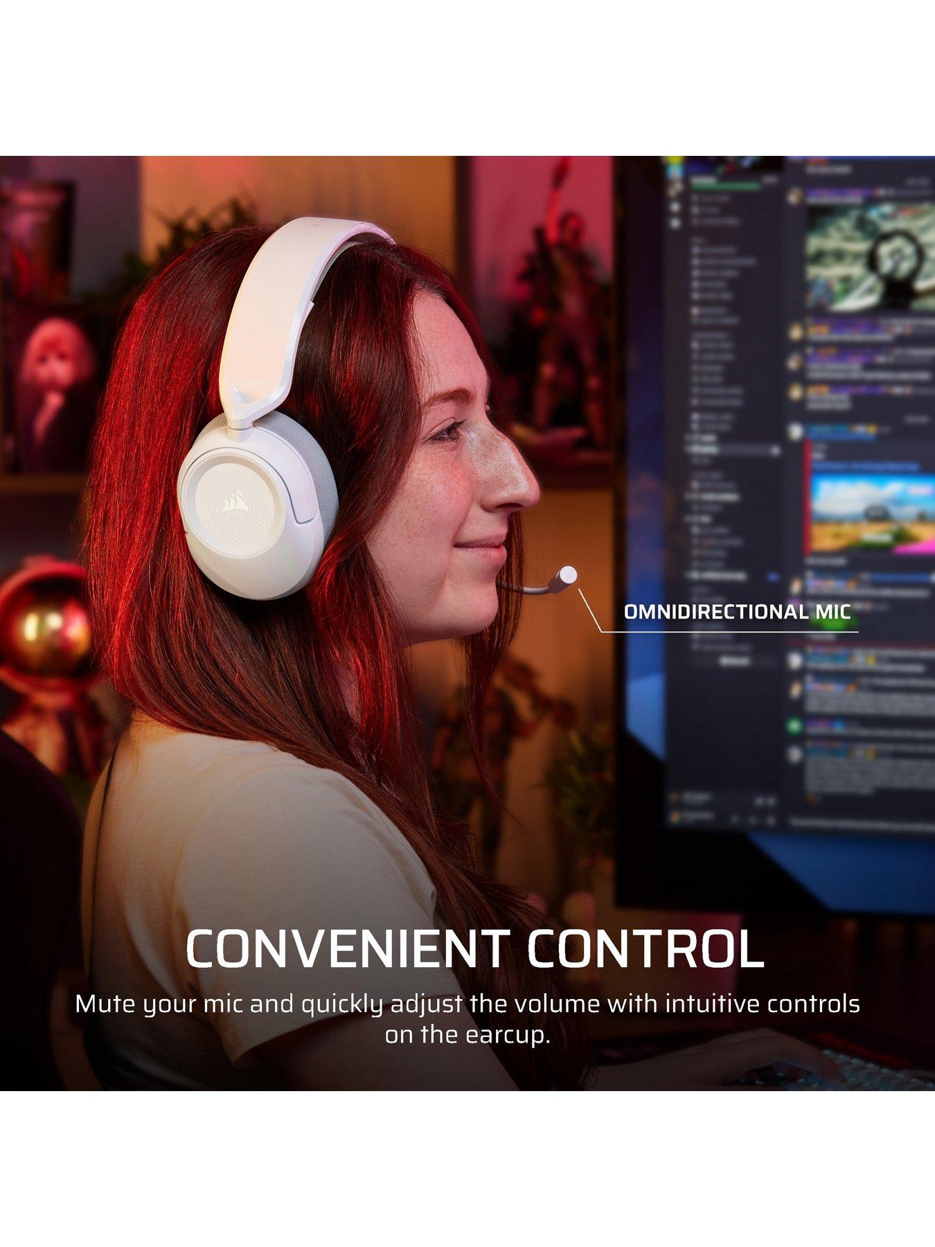 Image 6 of 6 of CORSAIR HS35 v3 Stereo Wired Headset, White,  Playstation Packaging