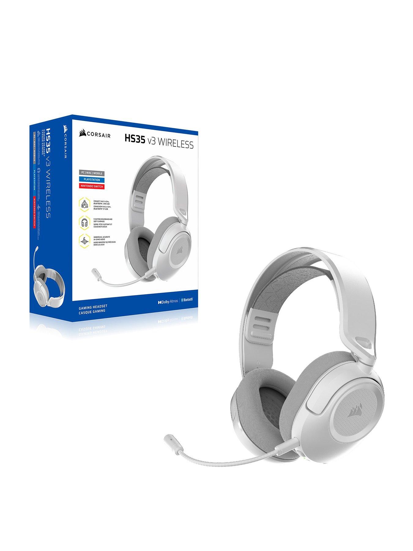 Image 1 of 7 of CORSAIR HS35 v3 Wireless Headset, White, Playstation Packaging