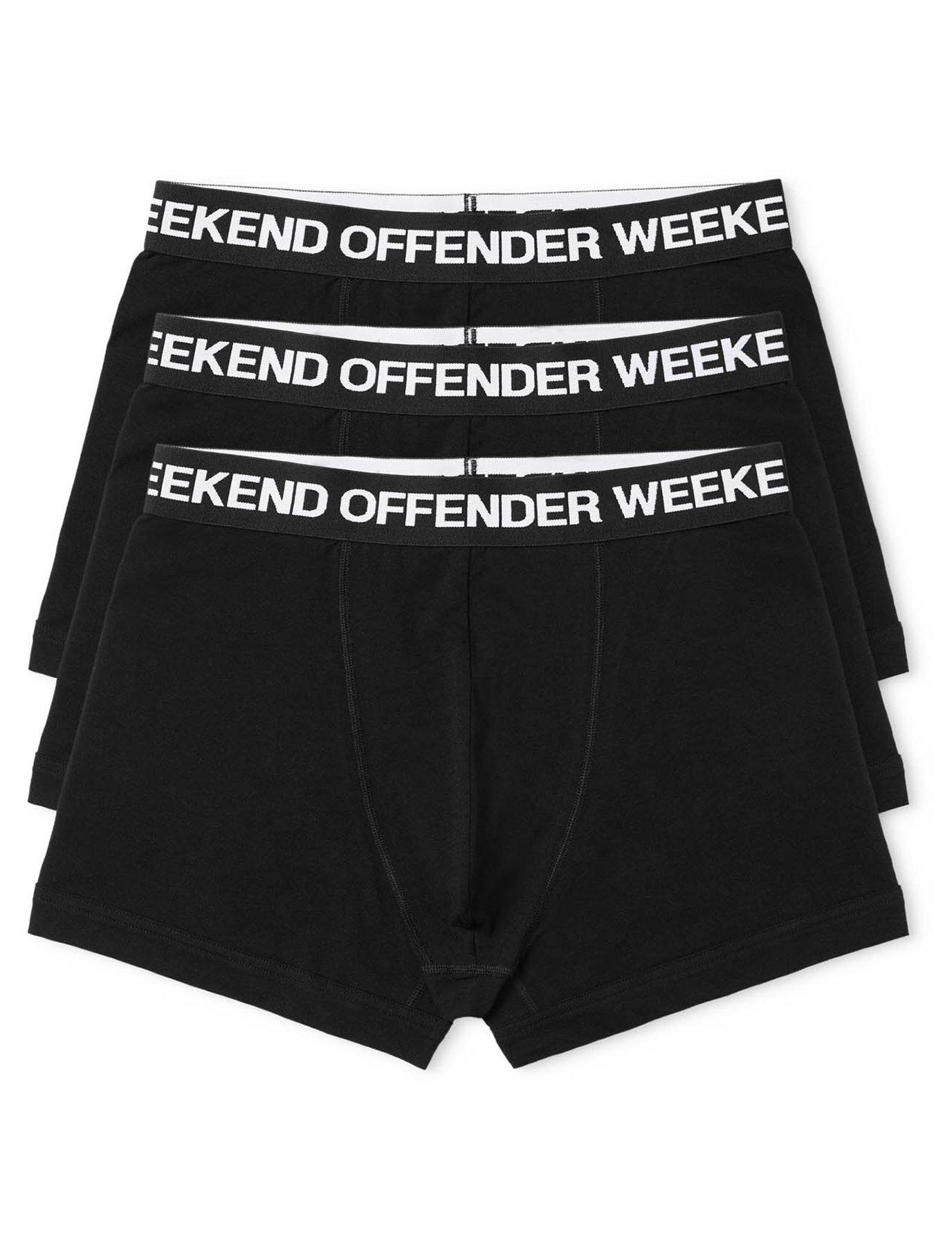 Image 1 of 2 of Weekend Offender Mens 3 Pack Boxer Shorts - Black