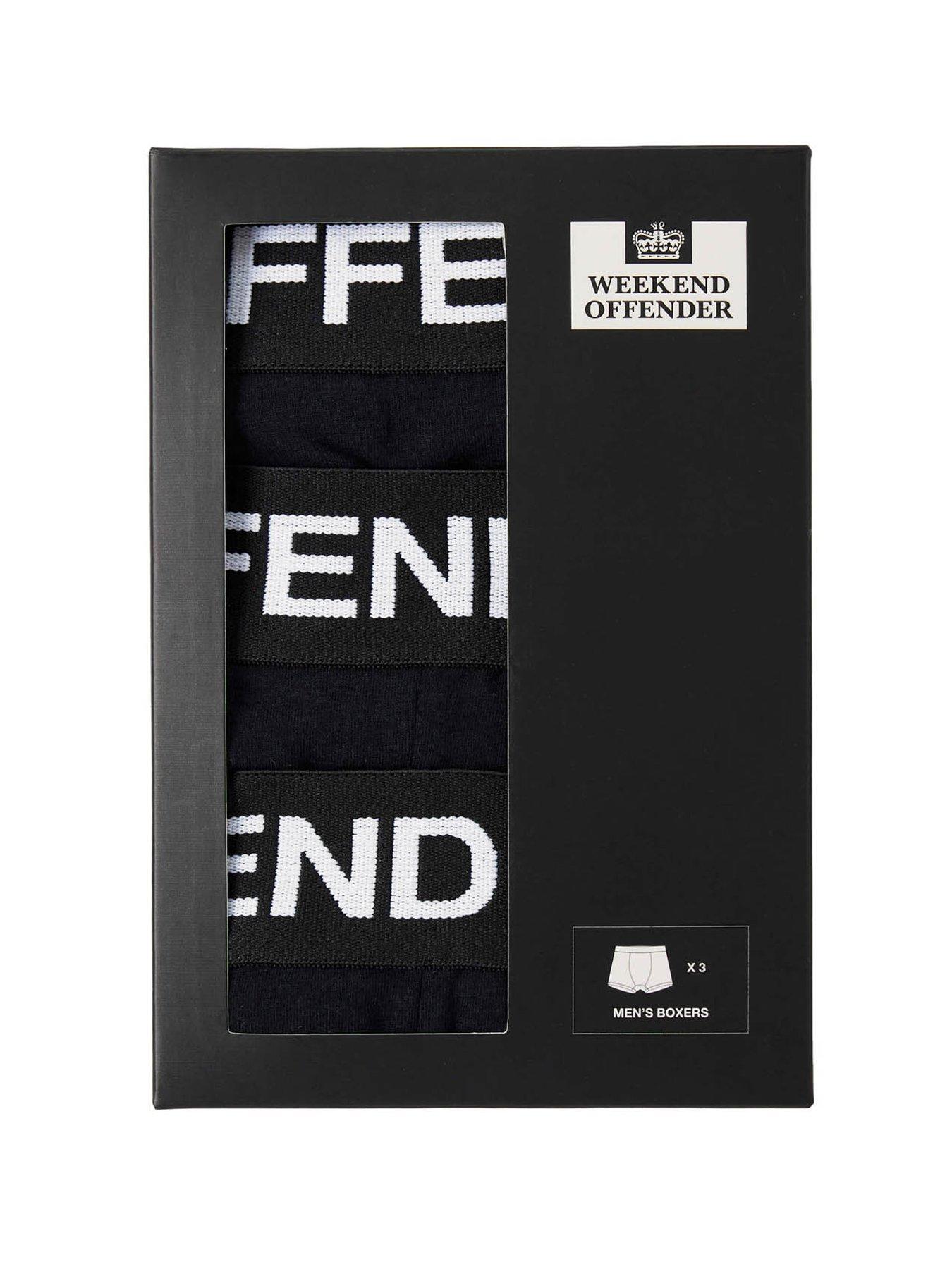 Image 2 of 2 of Weekend Offender Mens 3 Pack Boxer Shorts - Black