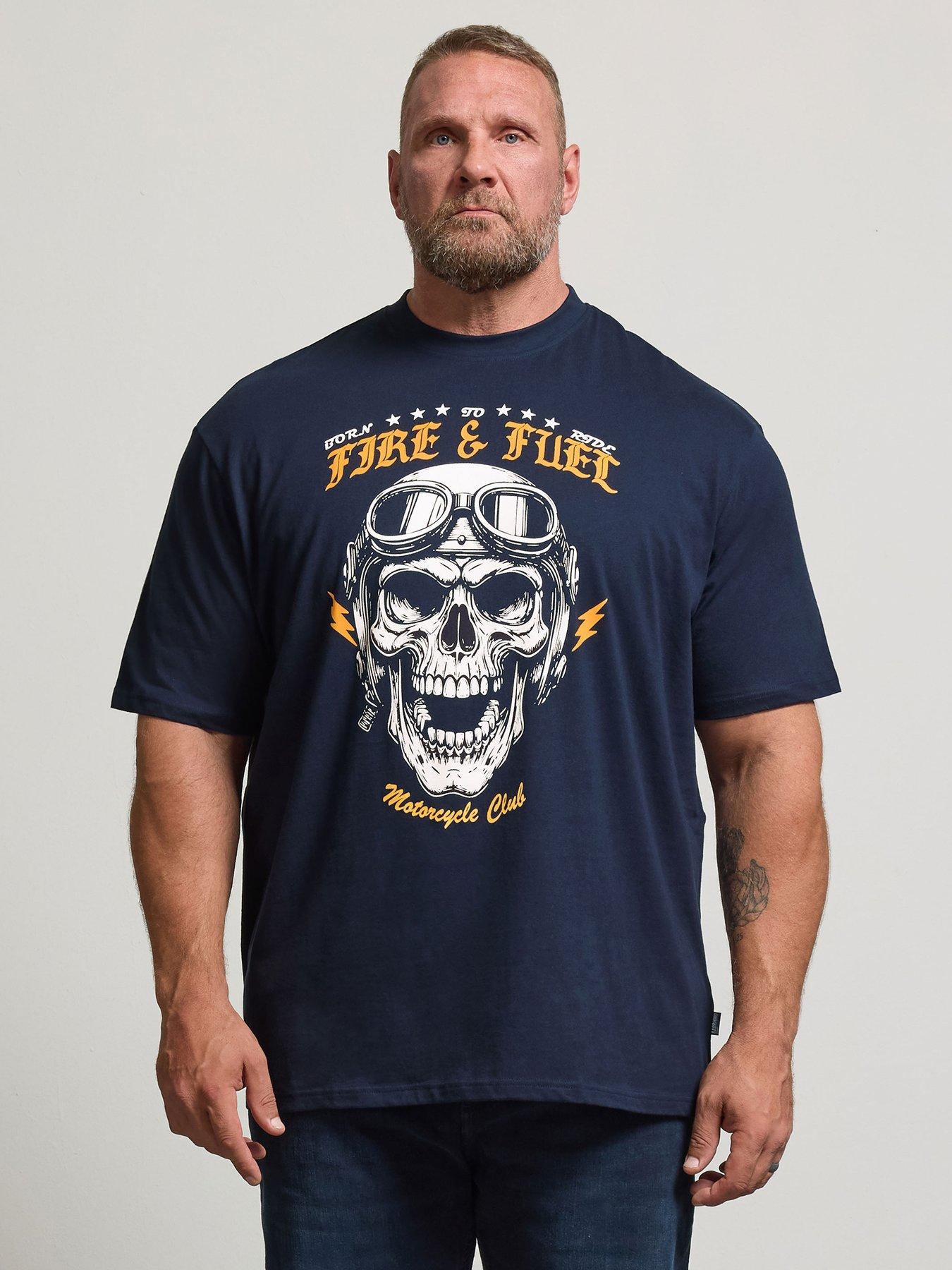 Badrhino Extra Long Skull Graphic T-Shirt