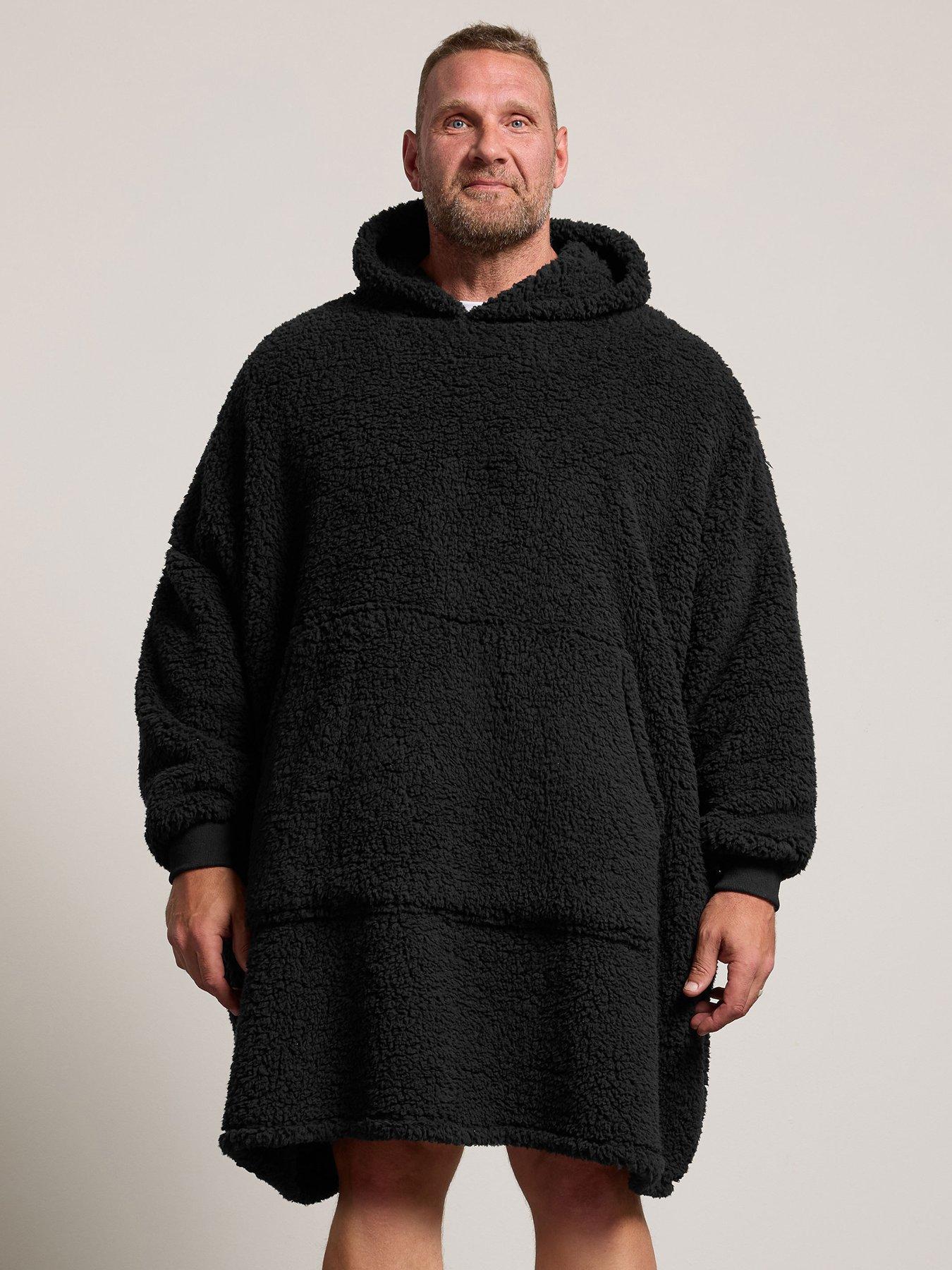 Badrhino Men's Black Fleece Blanket Hoodie In | Size: 4XL-5Xl - Image 2