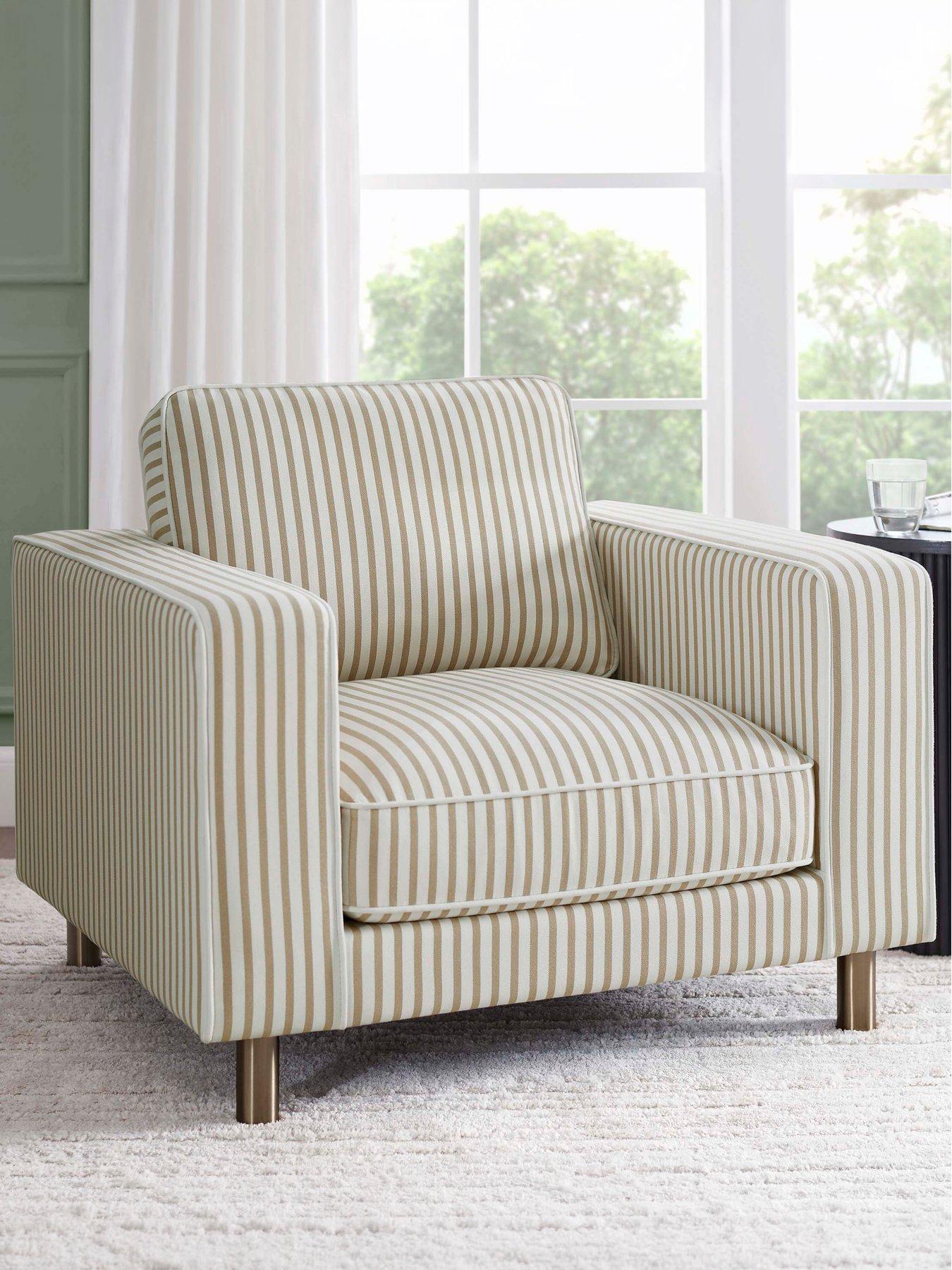 Image 1 of 5 of Dusk Soho Armchair - Sand Stripe