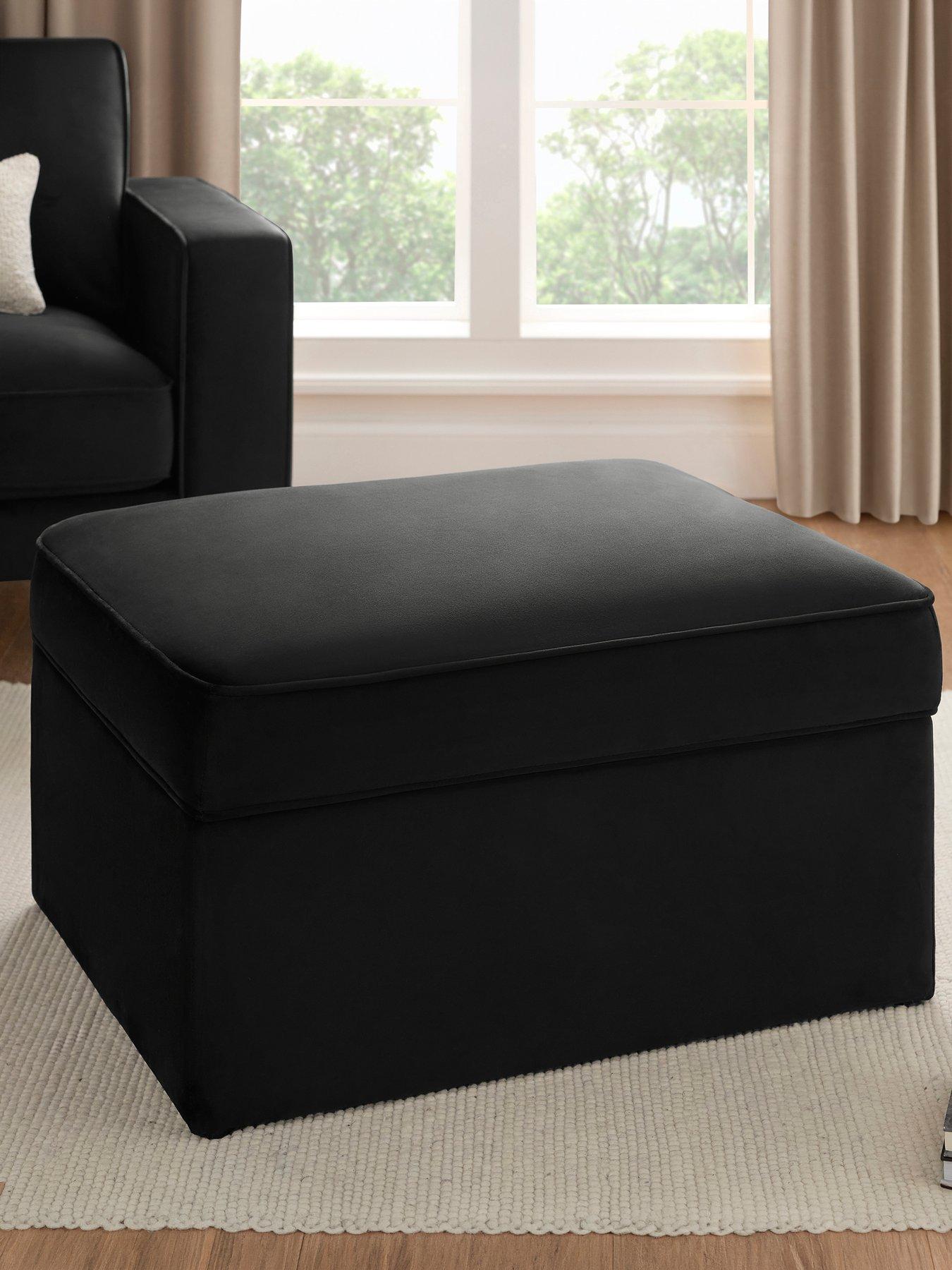 Image 1 of 4 of Dusk Soho Ottoman Storage Pouffe - Ink