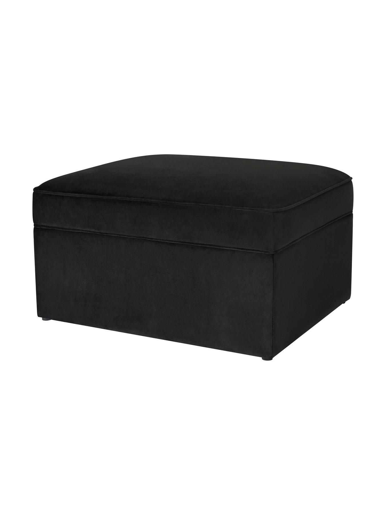 Image 3 of 4 of Dusk Soho Ottoman Storage Pouffe - Ink