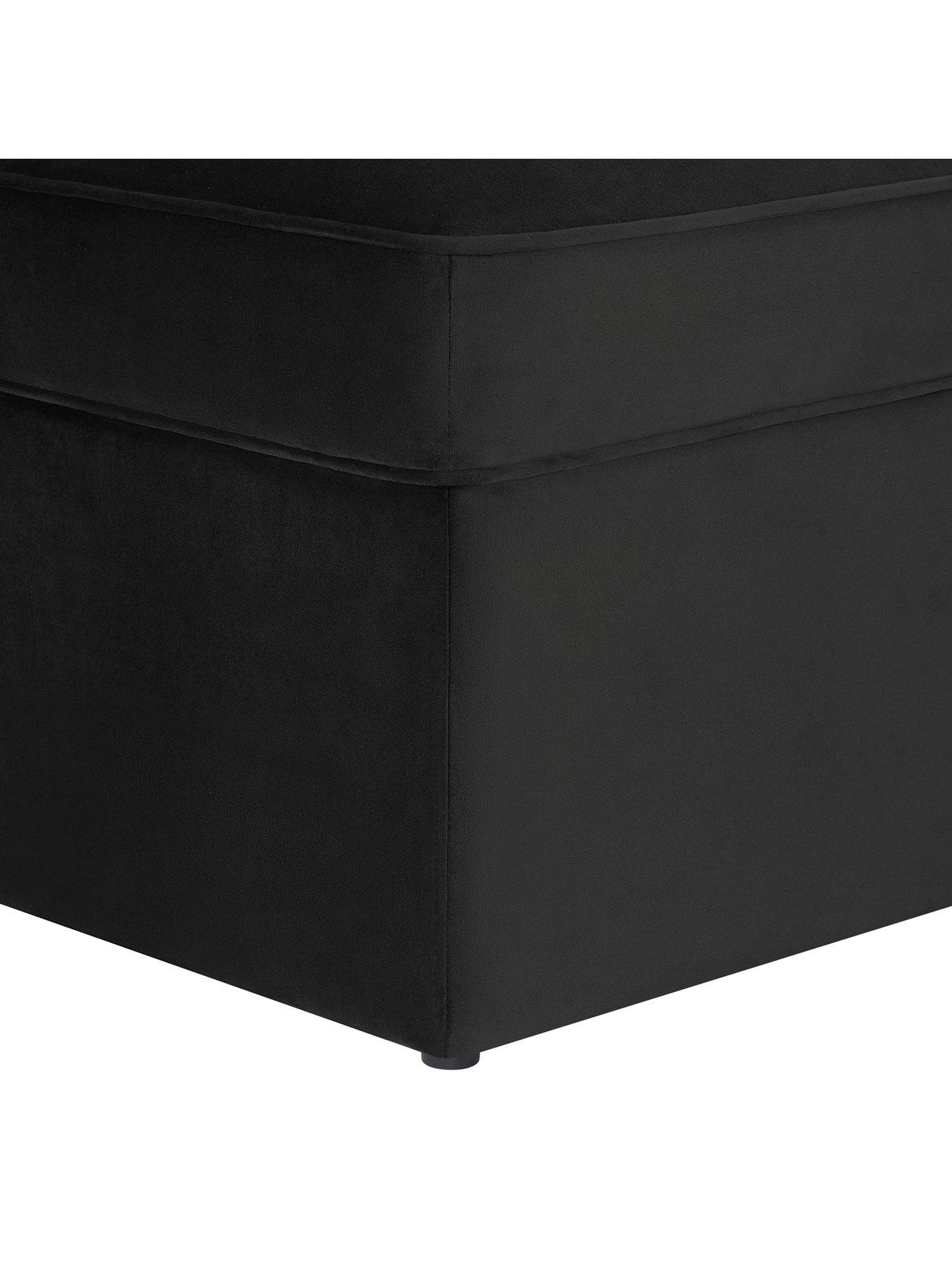 Image 4 of 4 of Dusk Soho Ottoman Storage Pouffe - Ink