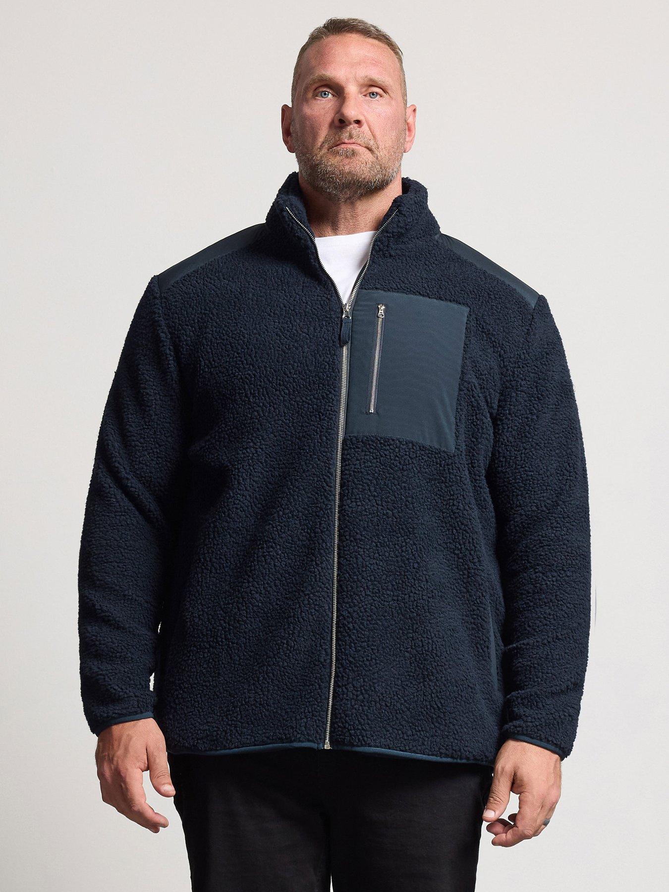 BadRhino Mens Borg Lined Zip Through Jacket, Blue, Size 3Xl, Men