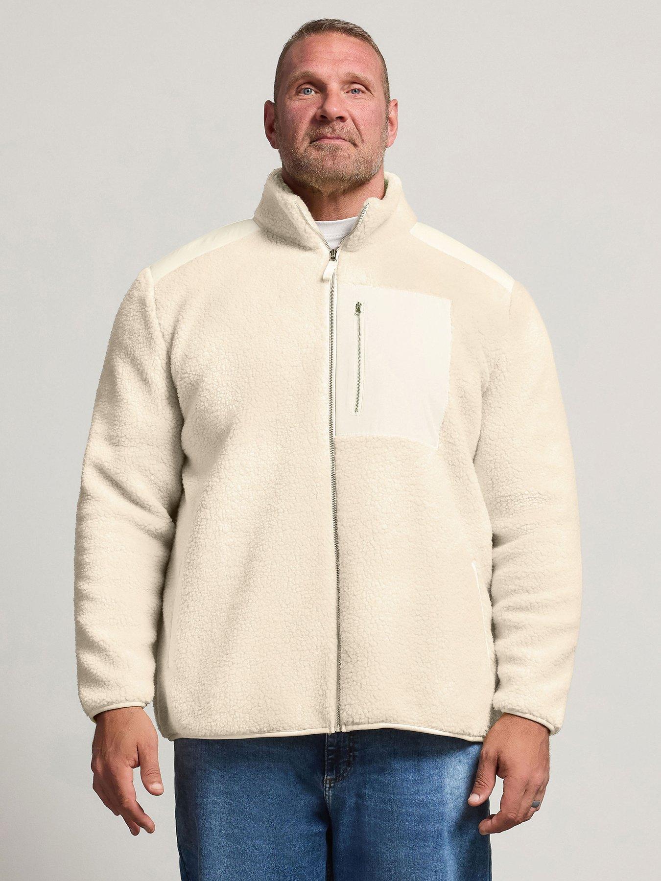 Image 1 of 4 of BadRhino Mens Big &amp; Tall Borg Lined Zip Through Jacket - Natural
