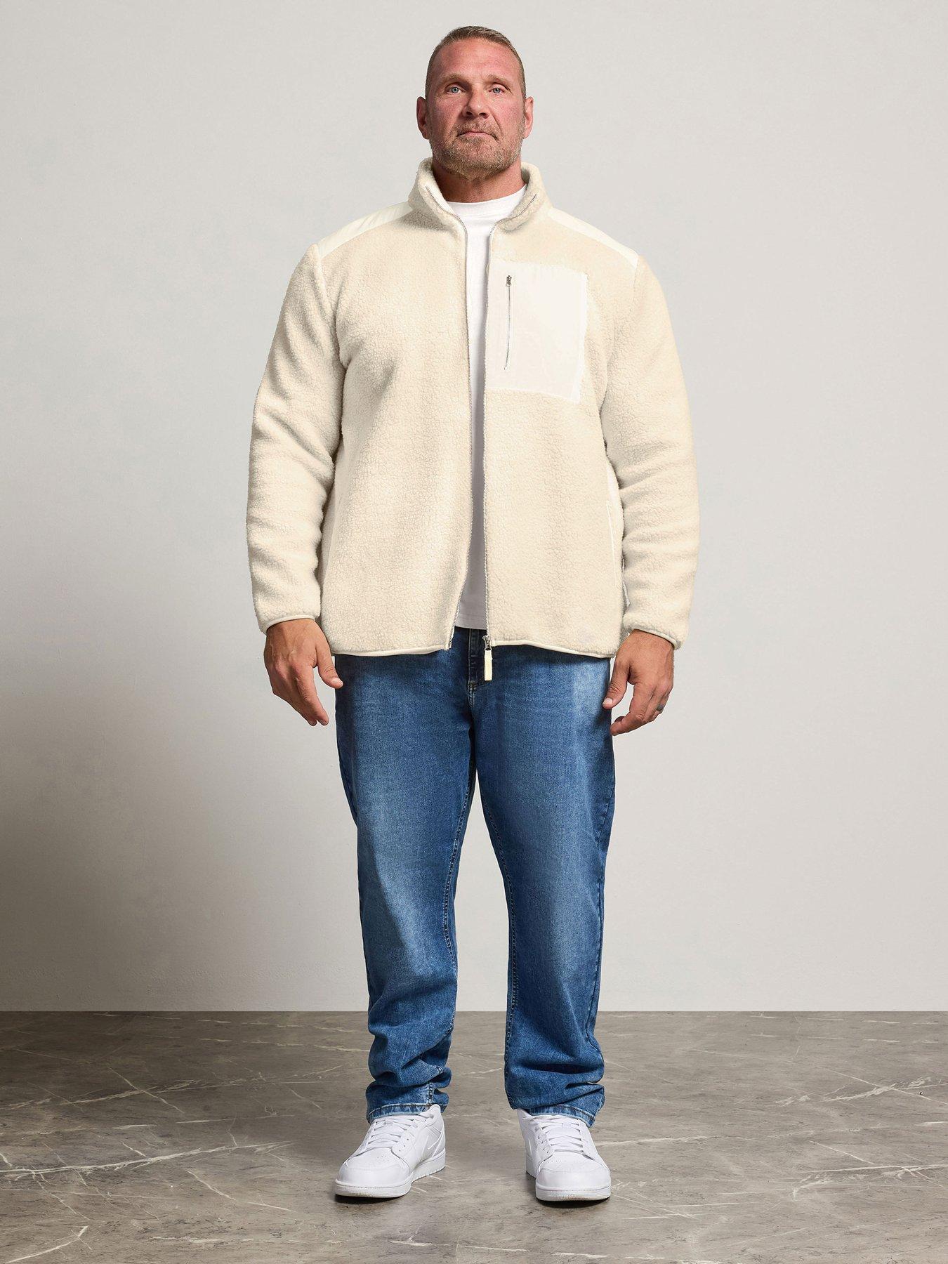 Image 3 of 4 of BadRhino Mens Big &amp; Tall Borg Lined Zip Through Jacket - Natural