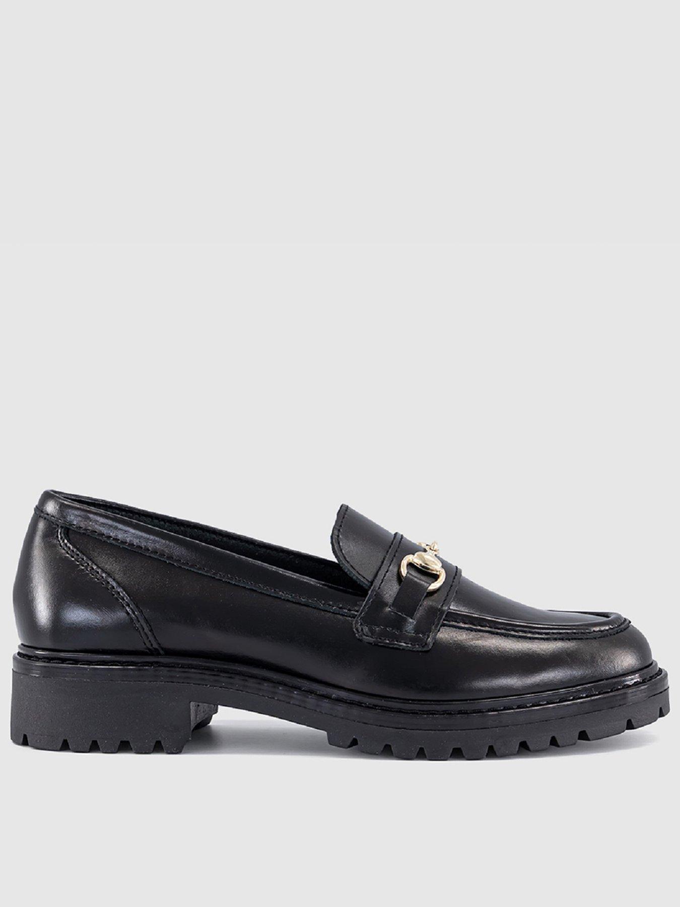Image 1 of 4 of OFFICE Fenna Chunky Cleated Snaffle Loafers - Black
