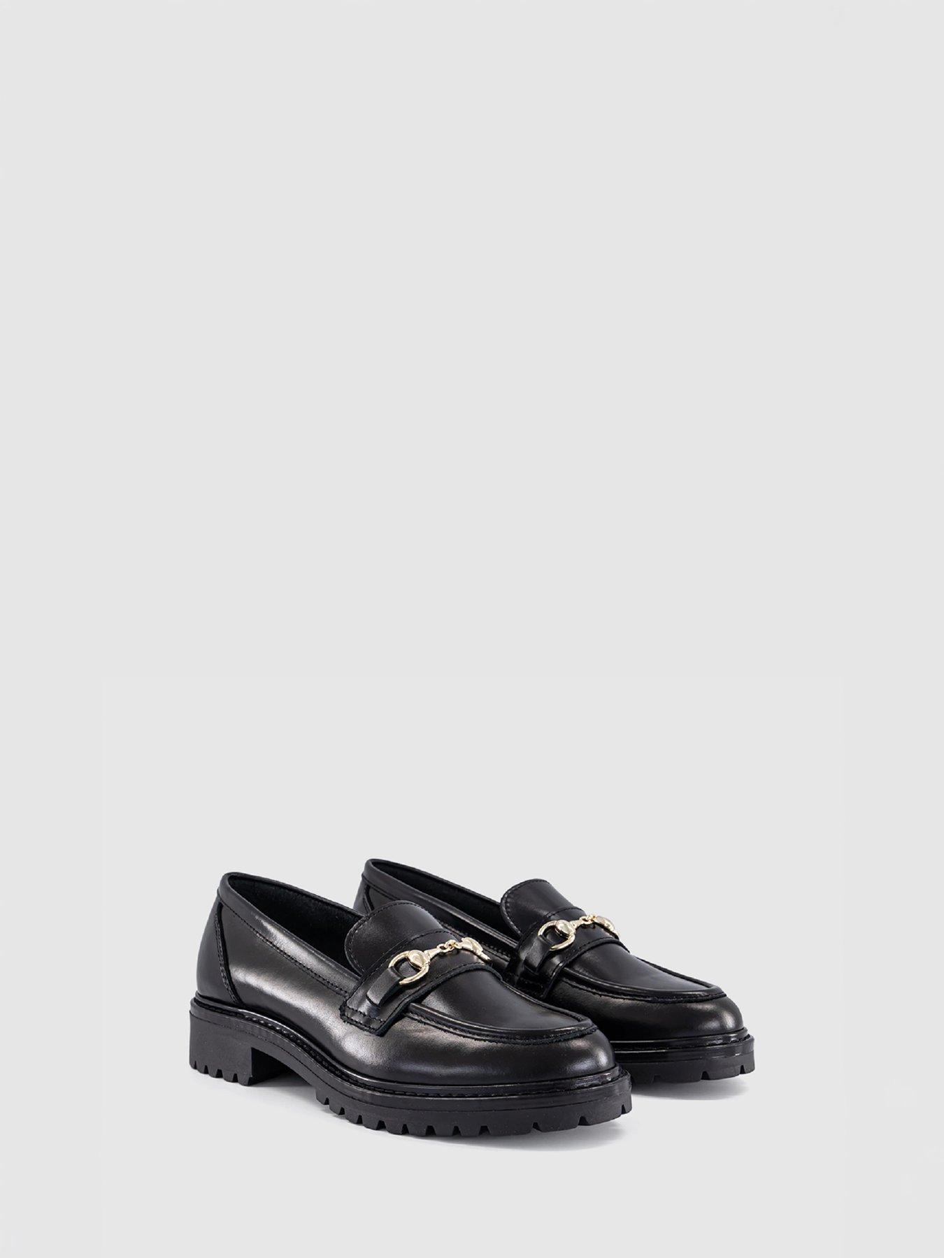 Image 4 of 4 of OFFICE Fenna Chunky Cleated Snaffle Loafers - Black