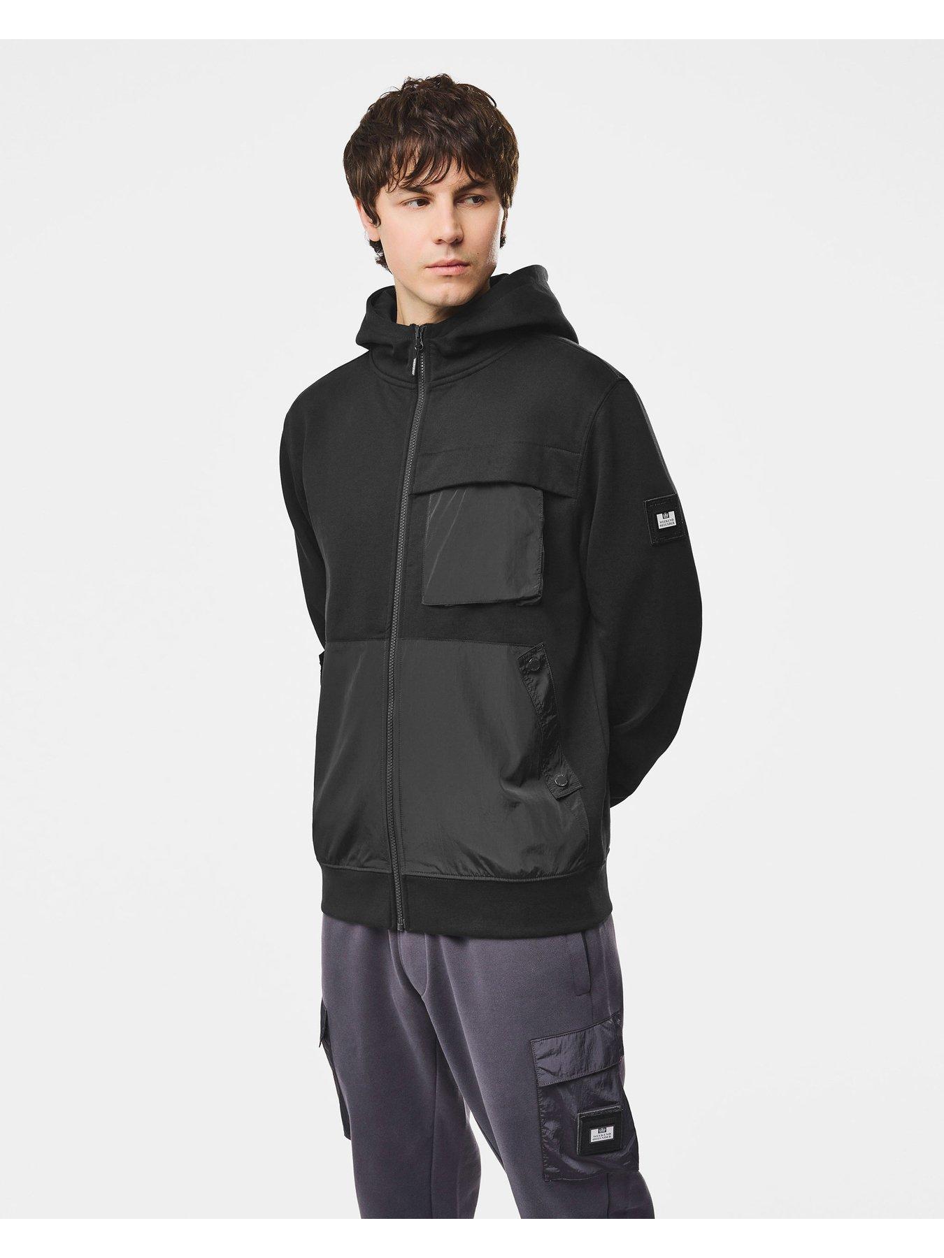 Image 1 of 6 of Weekend Offender Mens Daponte Woven Pocket Hoodie - Black
