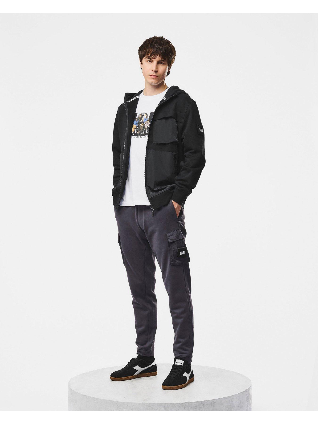 Image 2 of 6 of Weekend Offender Mens Daponte Woven Pocket Hoodie - Black