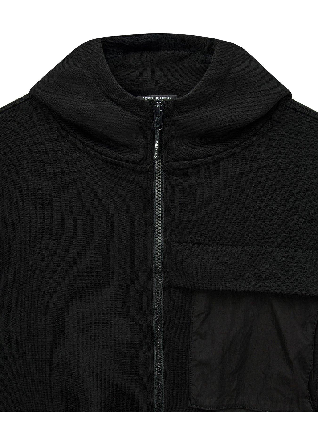 Image 5 of 6 of Weekend Offender Mens Daponte Woven Pocket Hoodie - Black