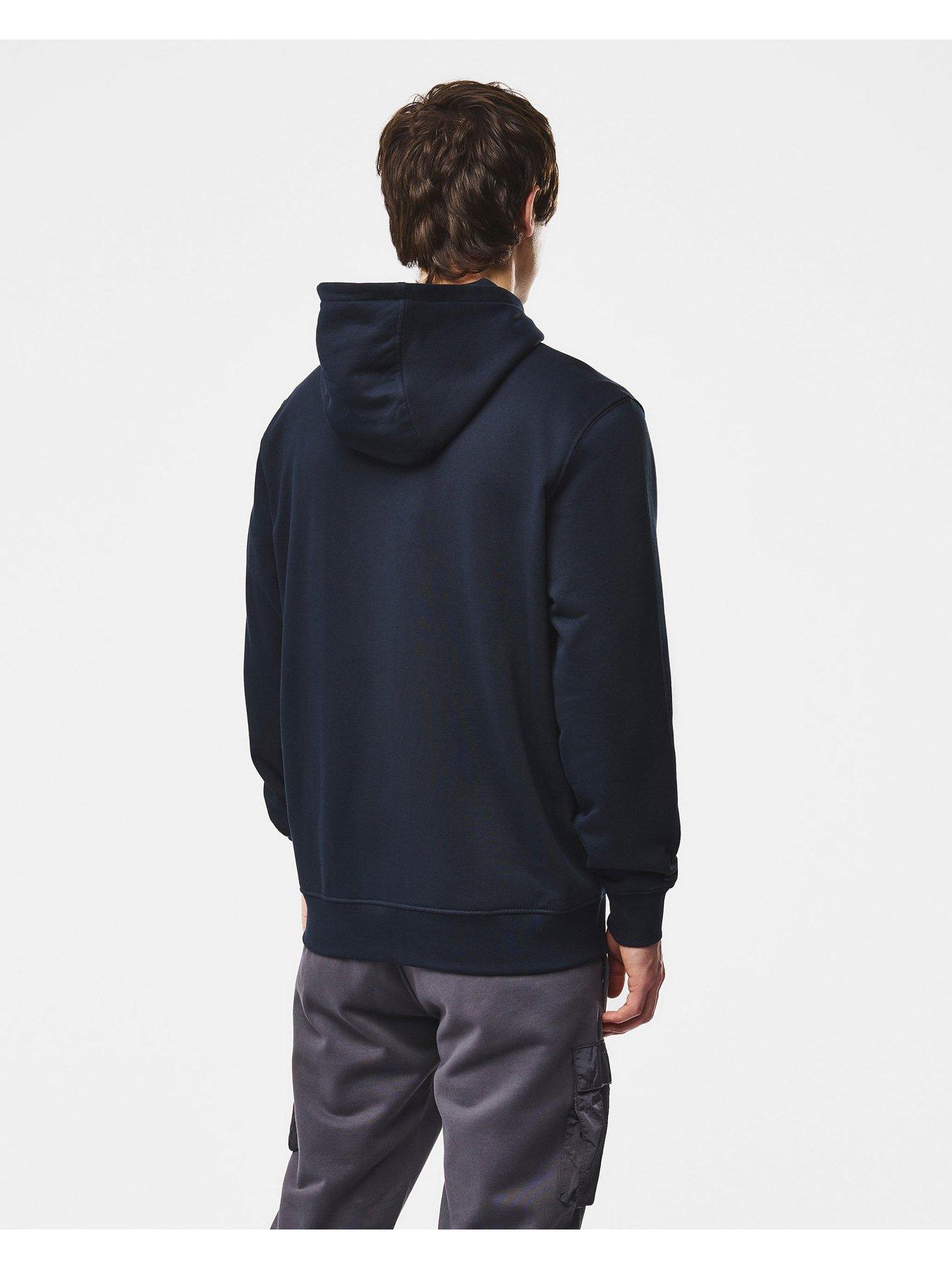 Image 3 of 6 of Weekend Offender Mens Daponte Full Zip Contrast Panel Hoodie - Navy