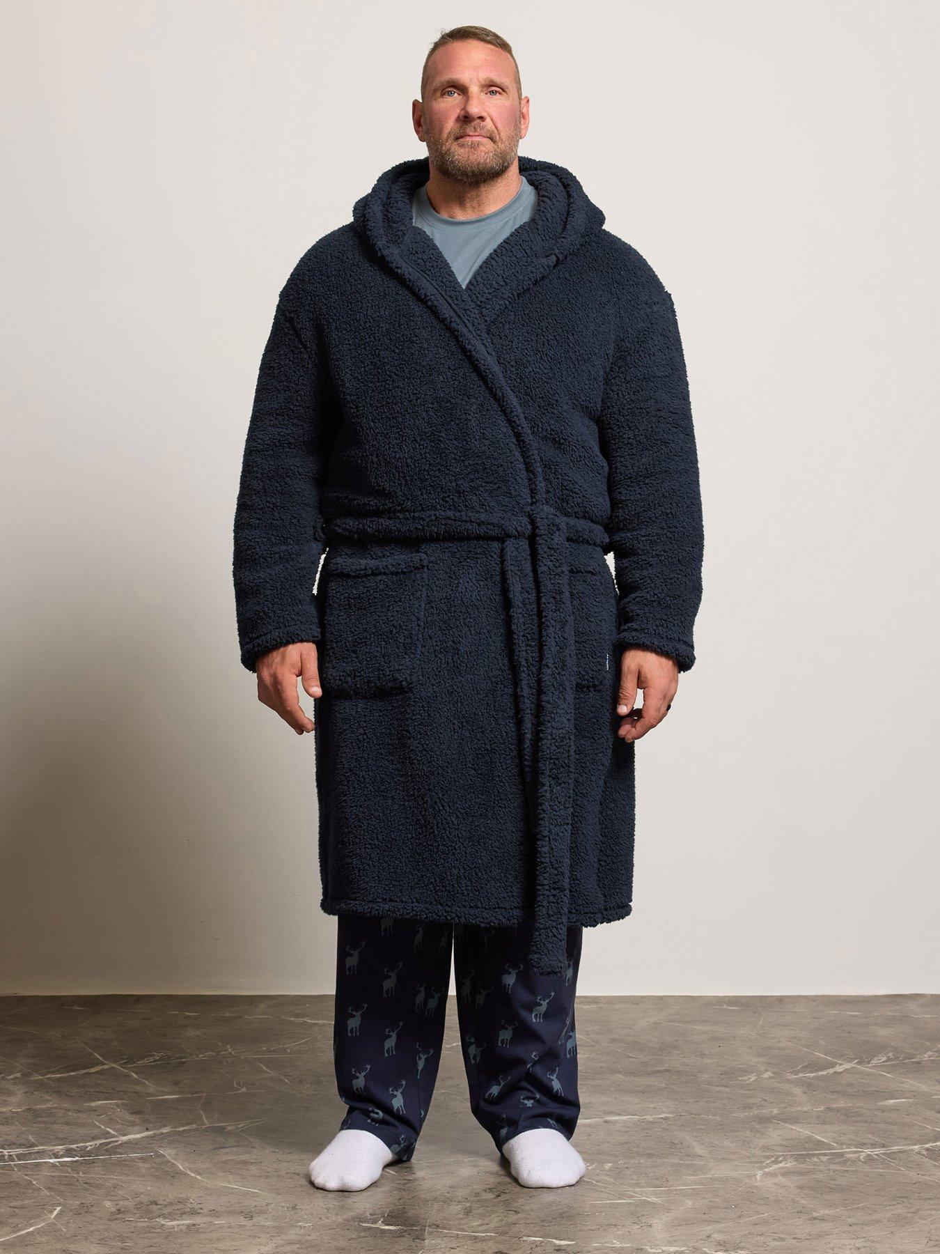 Big & Tall Men's Borg Dressing Gown - Image 2