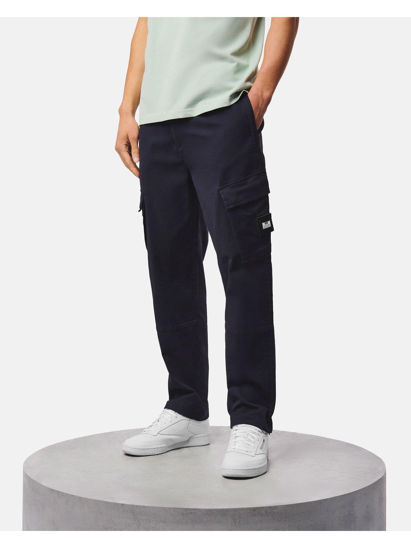 Image 2 of 6 of Weekend Offender Mens Eldon Cargo Trousers - Navy