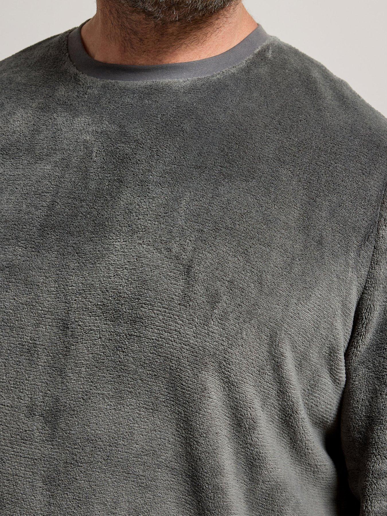 Image 3 of 3 of BadRhino Mens Fleece Check Lounge Set Pyjamas - Grey