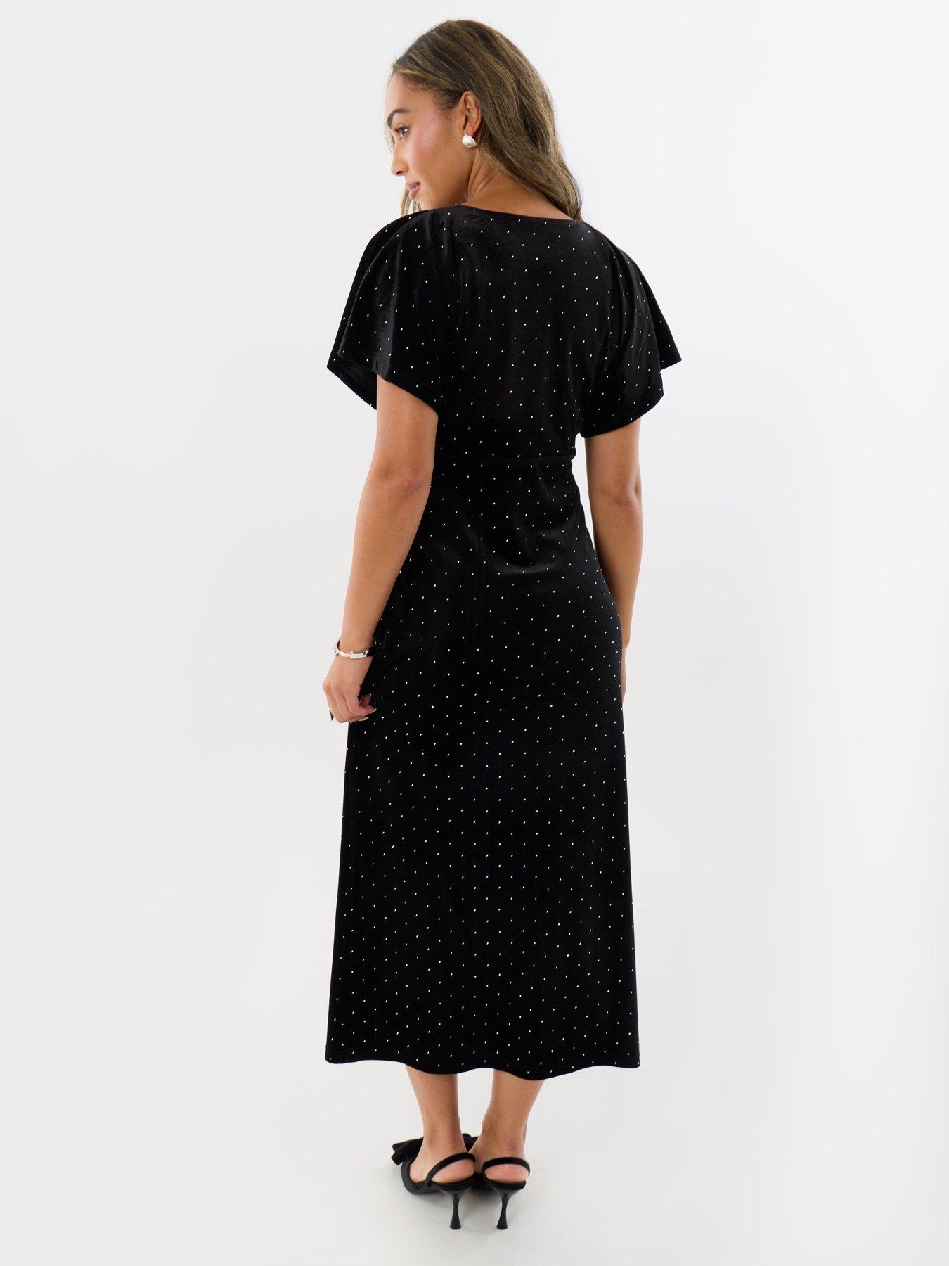 Image 2 of 4 of Threadbare Womens Miriam Hotfix Underbust Midi Dress - Black