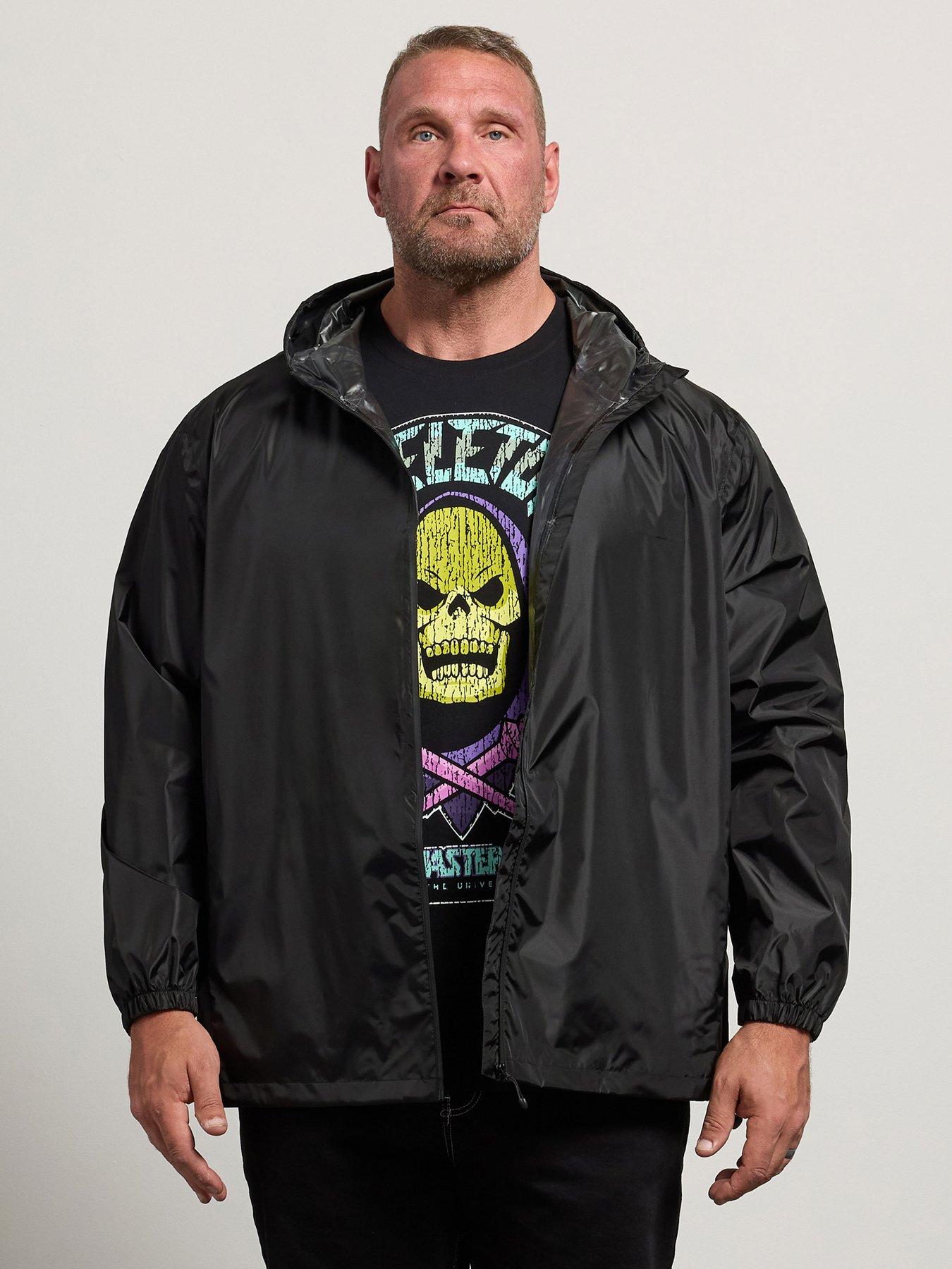 BadRhino Mens Lightweight Hooded Zip Front Jacket, Black, Size 2Xl, Men
