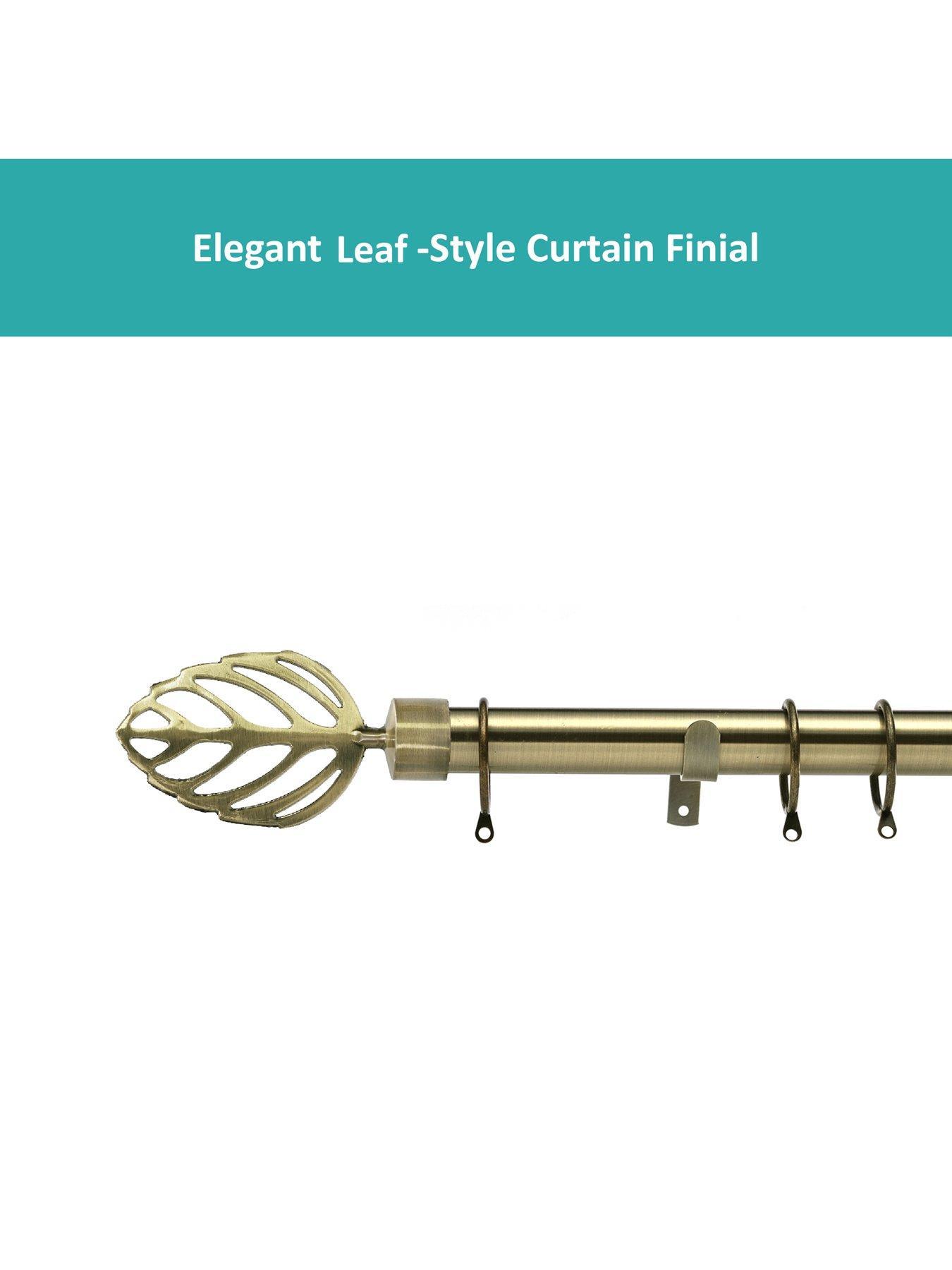 Image 3 of 7 of The Very Collection Leaf Finial Design 28mm Pole Set 210-360cm