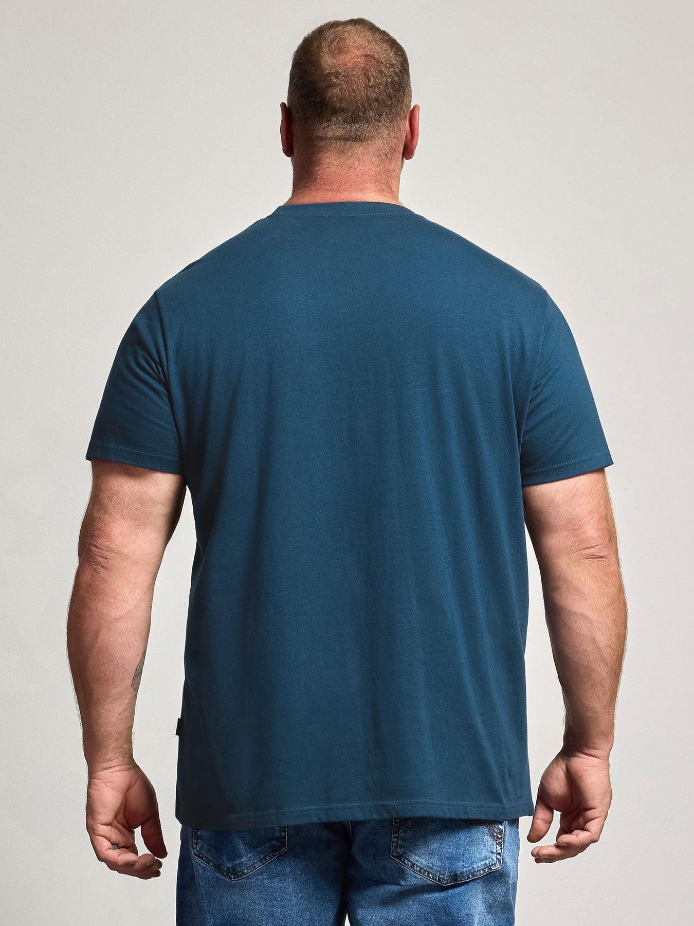 Image 2 of 4 of BadRhino Mens Extra Long 3 Pack Crew Neck T-Shirts - Brown