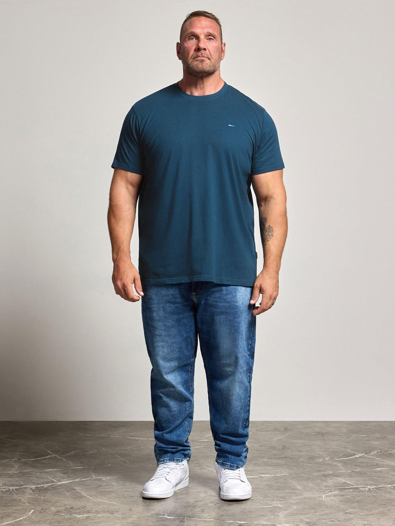 Image 3 of 4 of BadRhino Mens Extra Long 3 Pack Crew Neck T-Shirts - Brown