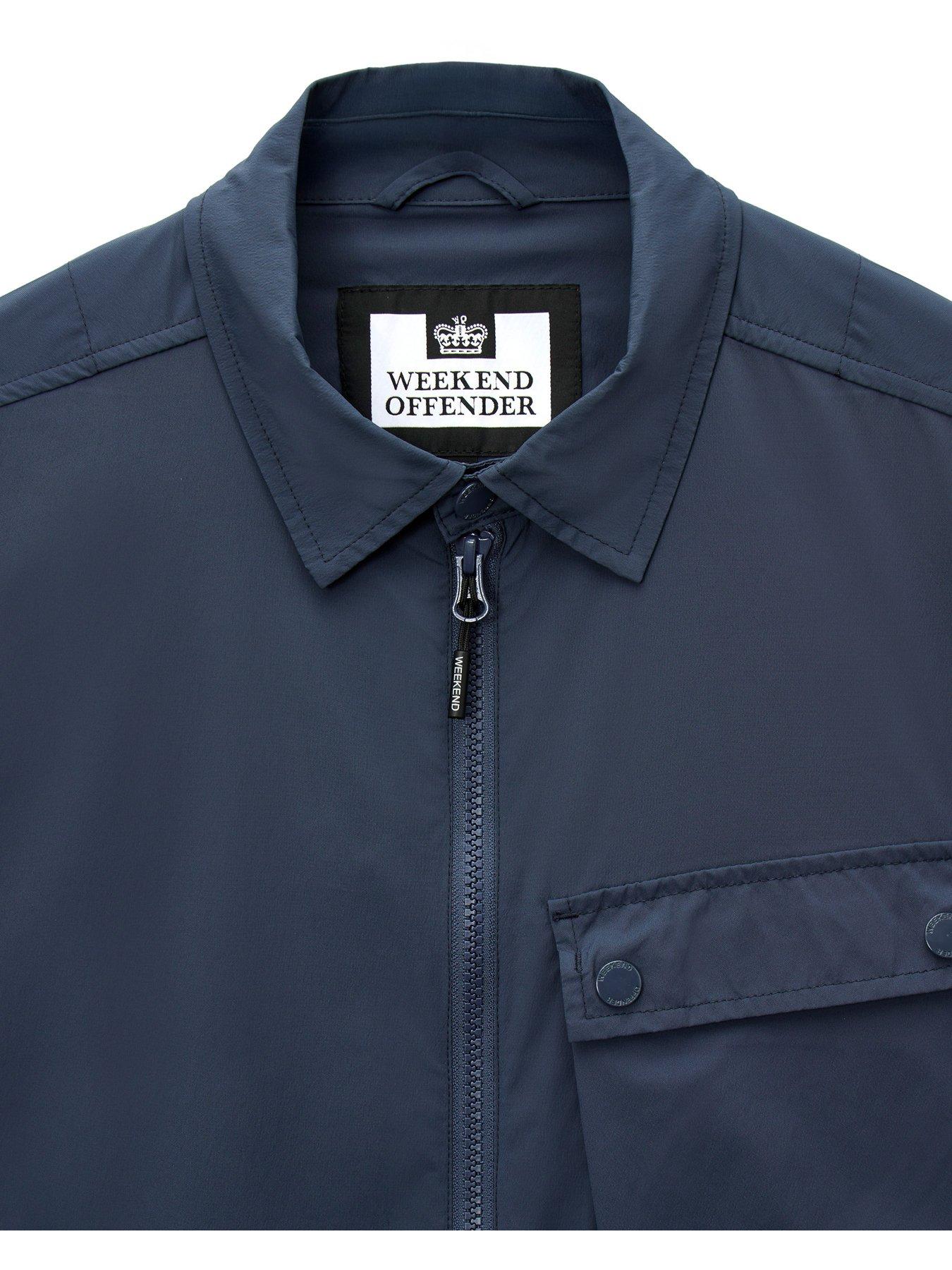 Image 5 of 6 of Weekend Offender Weekend Offender Southbank Technical Badge Overshirt - Dark Blue