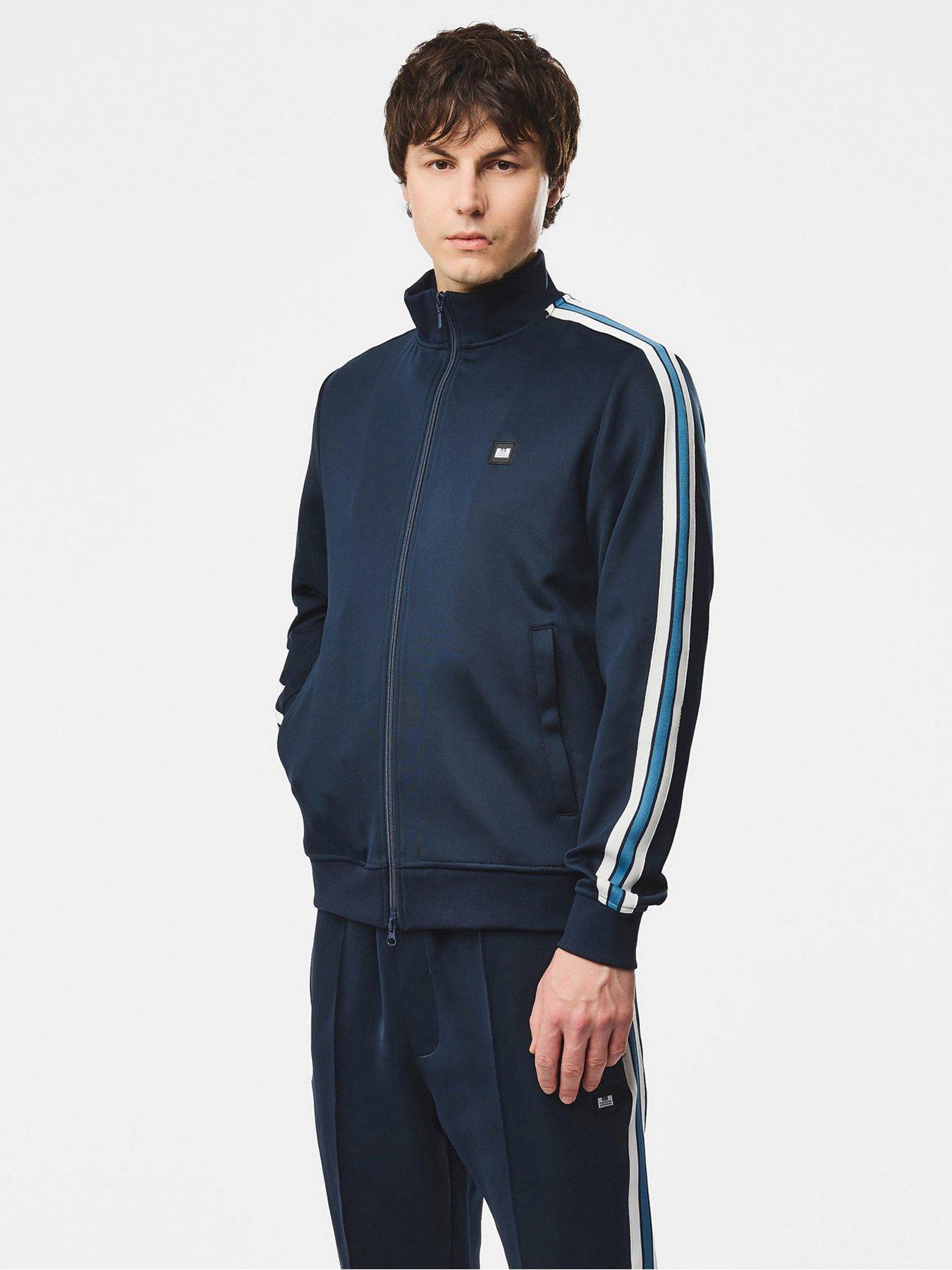 Image 1 of 5 of Weekend Offender Mens Cultra Funnel Neck Zip Through Track Top - Navy