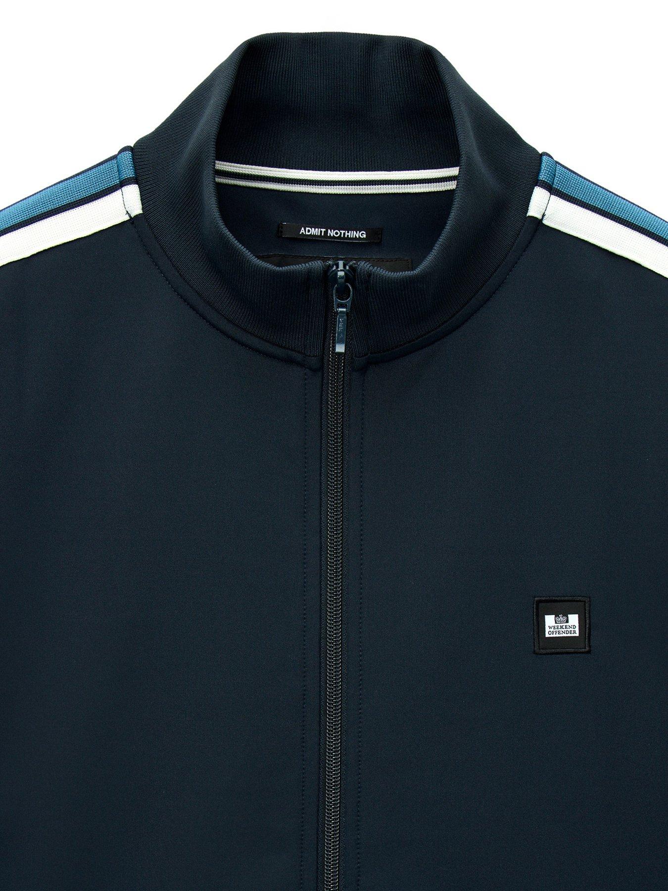 Image 5 of 5 of Weekend Offender Mens Cultra Funnel Neck Zip Through Track Top - Navy