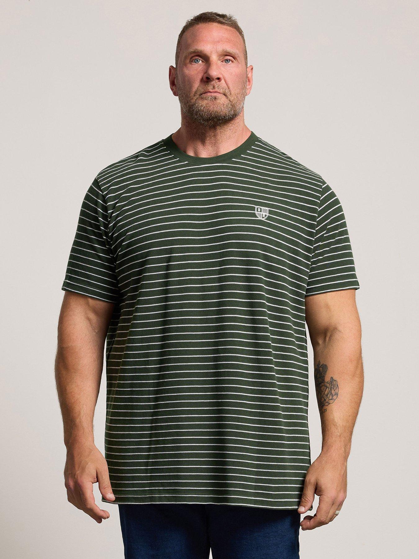 BadRhino Stripe T-shirt, Green, Size 4Xl, Men