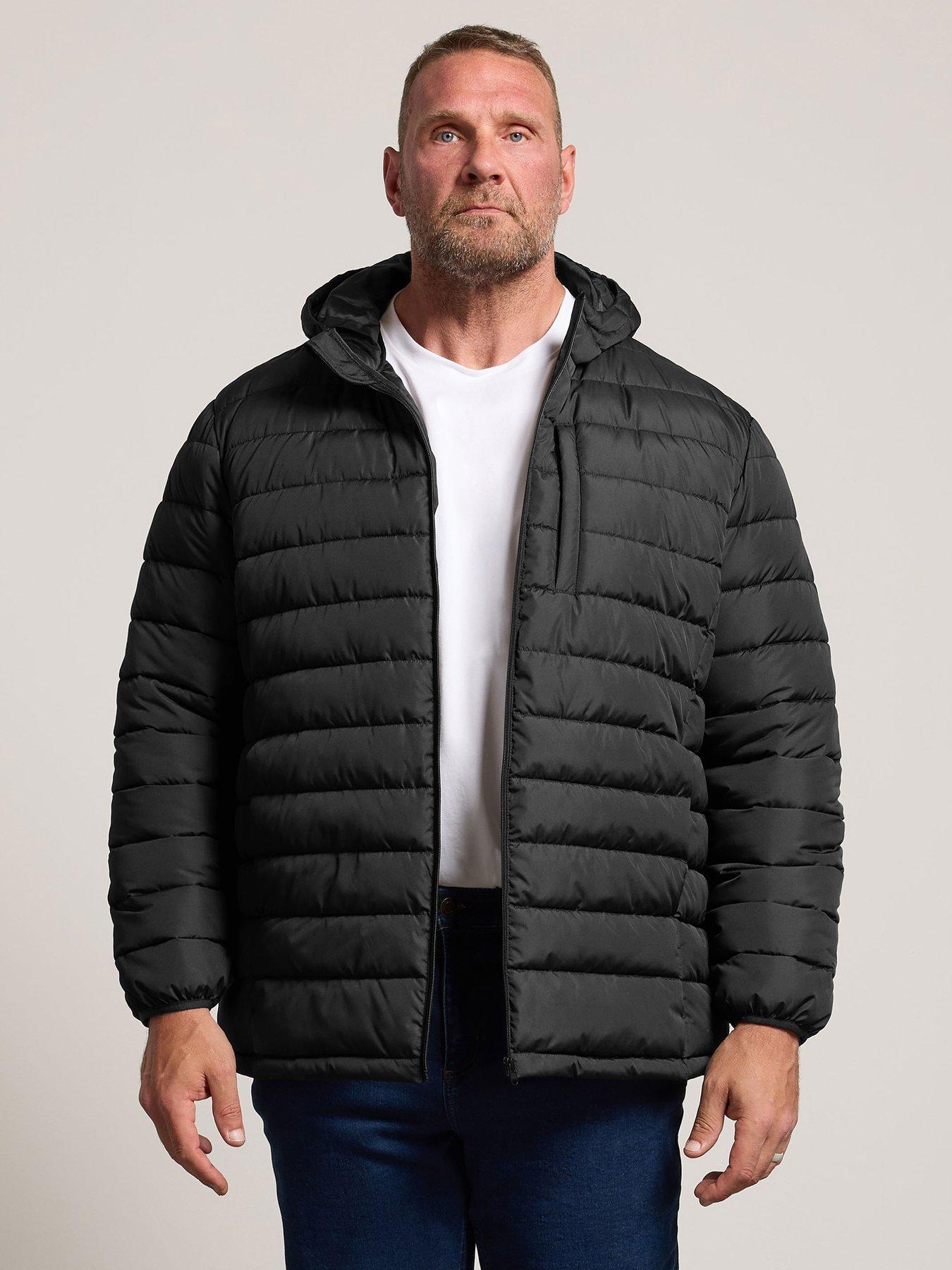 Image 1 of 4 of BadRhino Mens Lightweight Padded Hooded Zip Jacket - Black