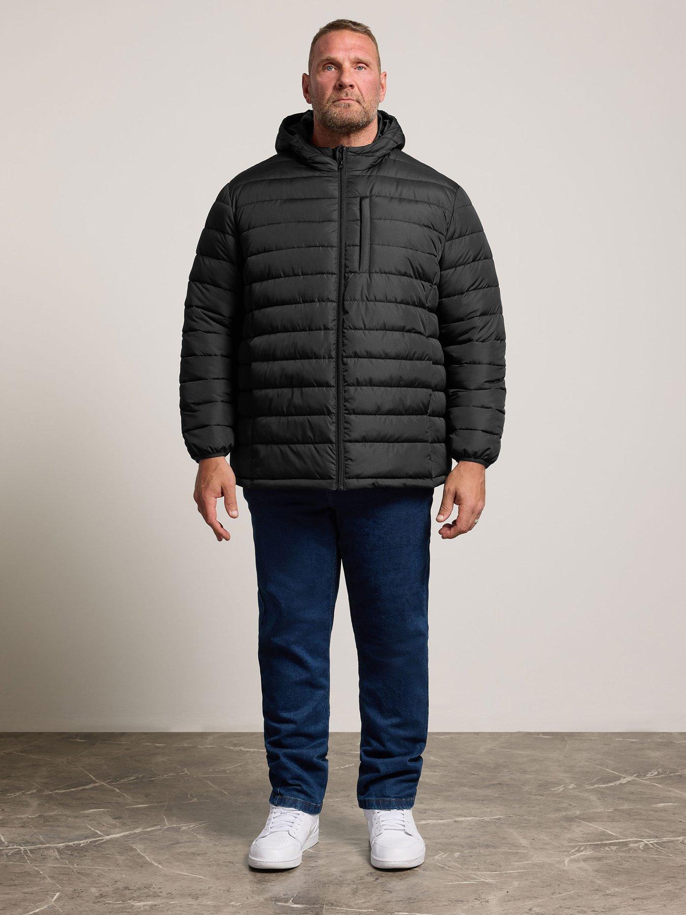 Image 3 of 4 of BadRhino Mens Lightweight Padded Hooded Zip Jacket - Black