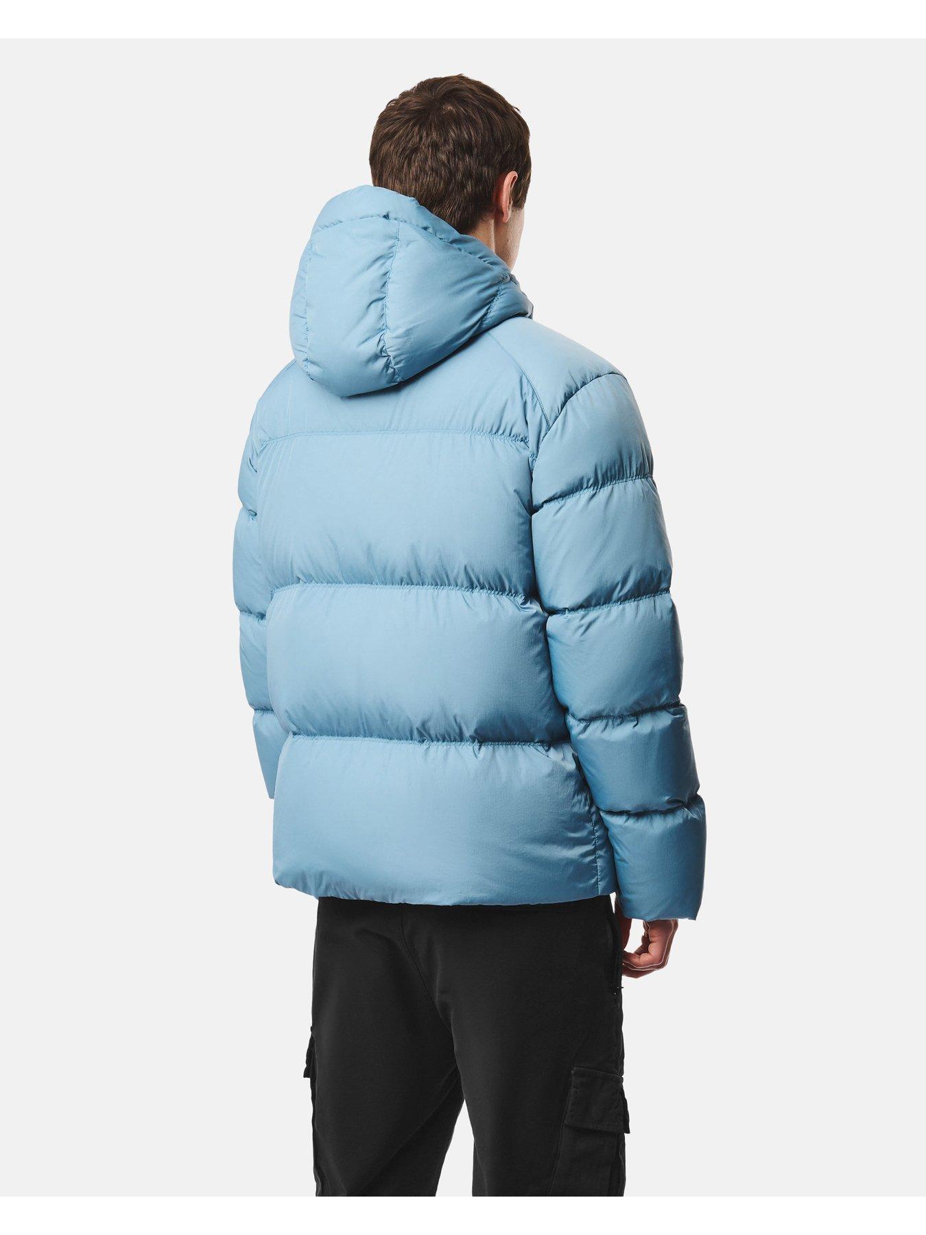 Image 3 of 7 of Weekend Offender Mens Esja Padded Hooded Snap-Button Coat - Blue