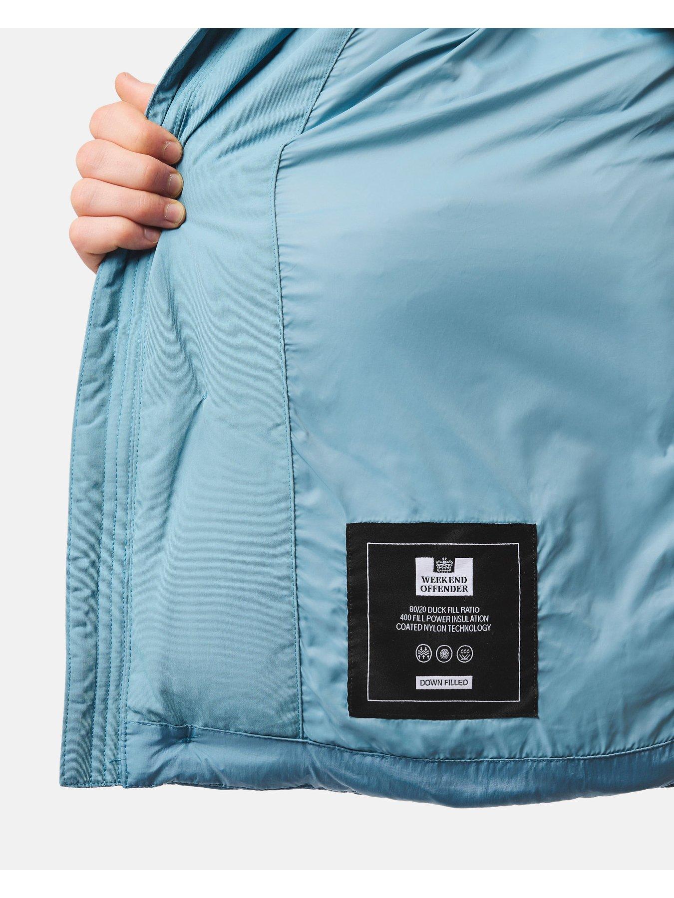 Image 4 of 7 of Weekend Offender Mens Esja Padded Hooded Snap-Button Coat - Blue