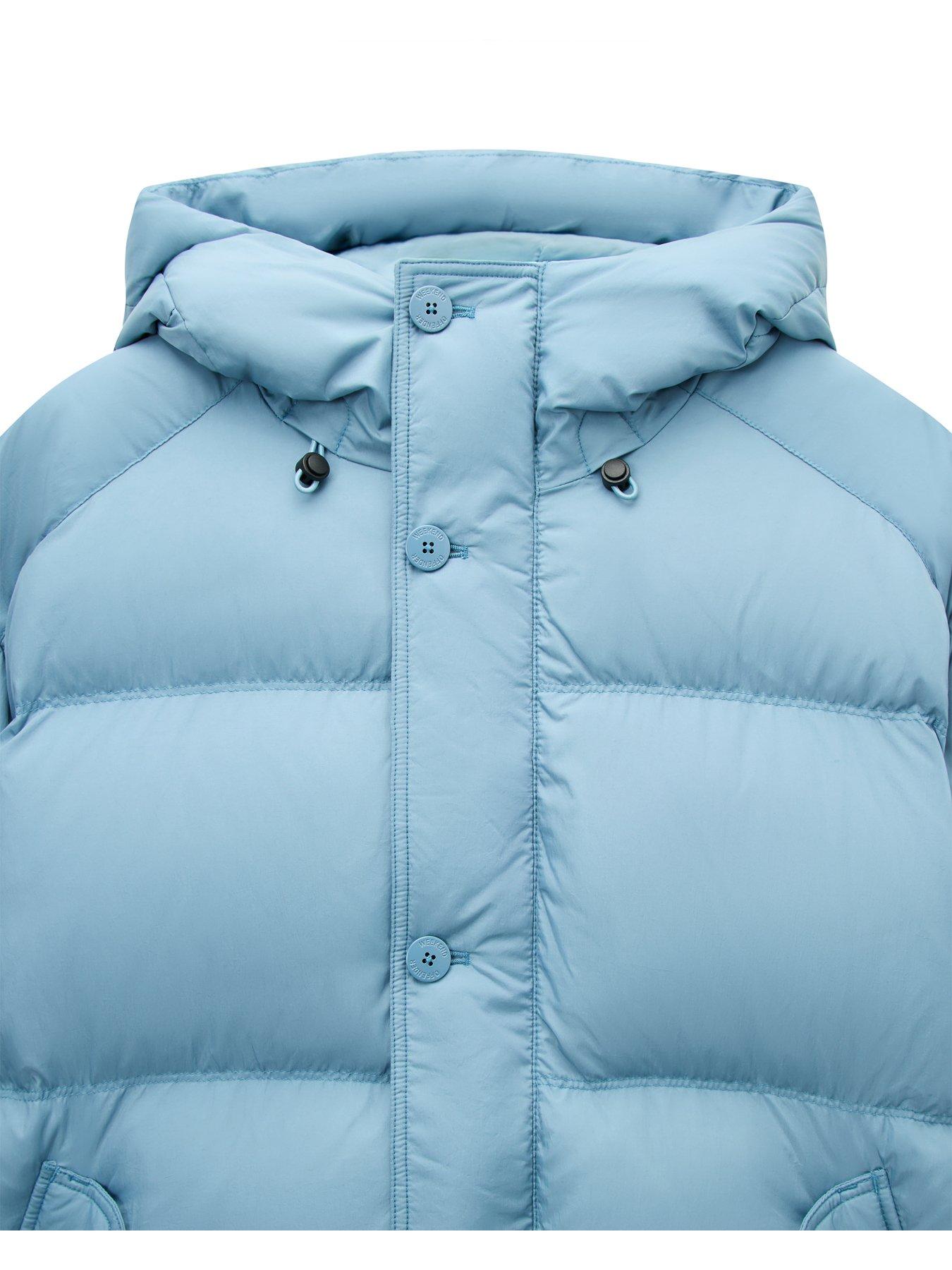 Image 6 of 7 of Weekend Offender Mens Esja Padded Hooded Snap-Button Coat - Blue
