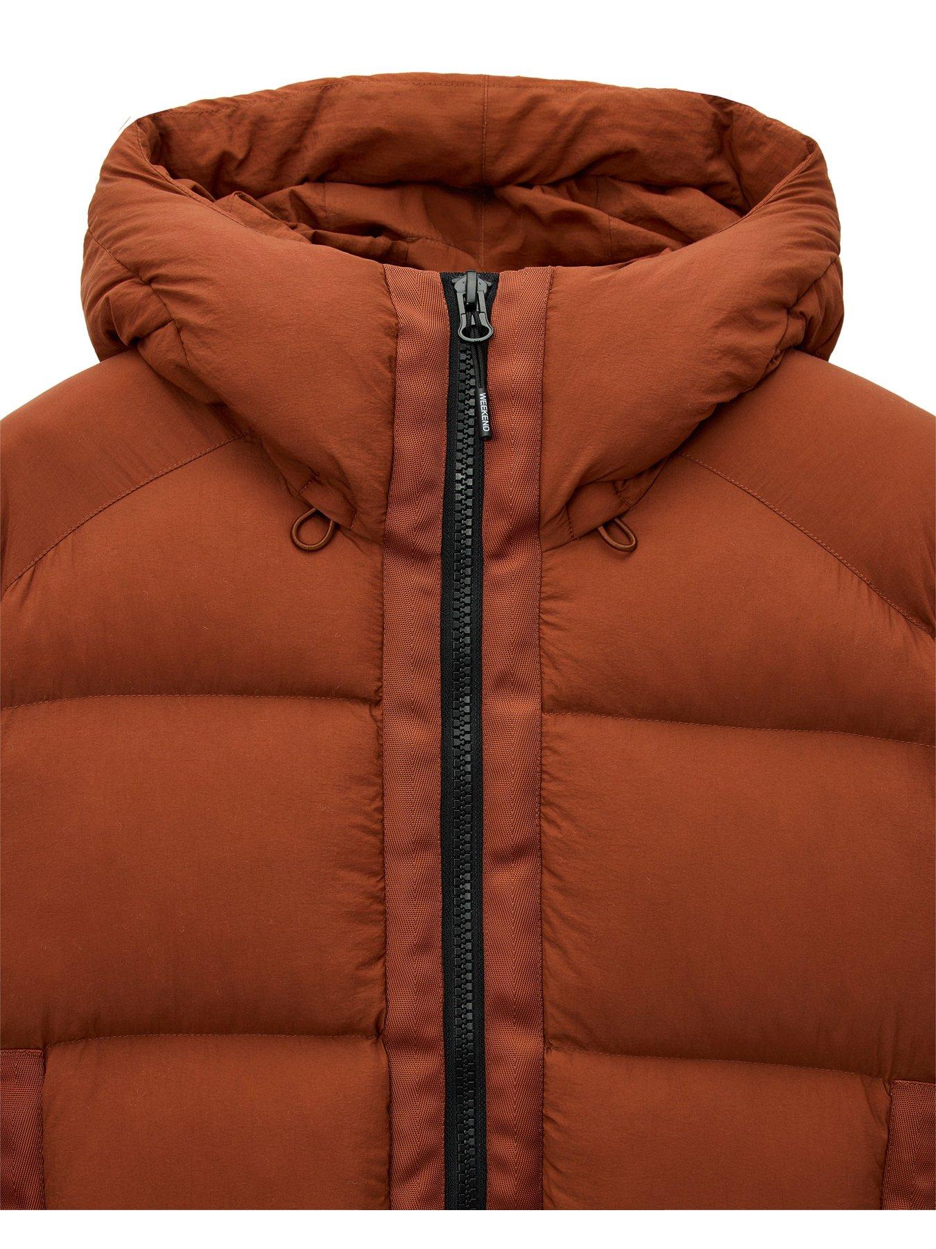 Image 7 of 7 of Weekend Offender Amsterdam Padded Hooded Coat - Brown