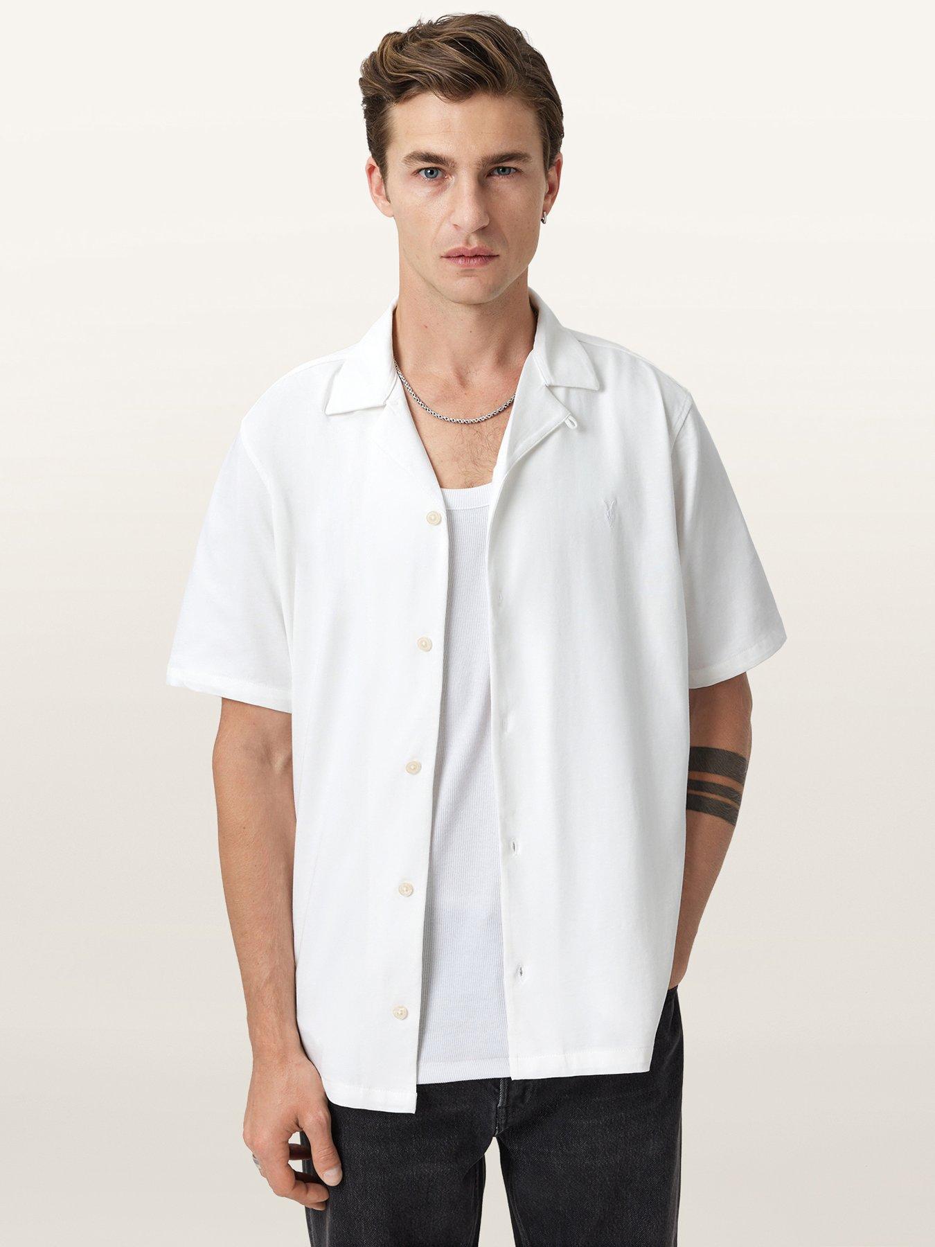 Allsaints Men's White Hudson Relaxed-Fit Cotton Shirt - Size M - Image 3