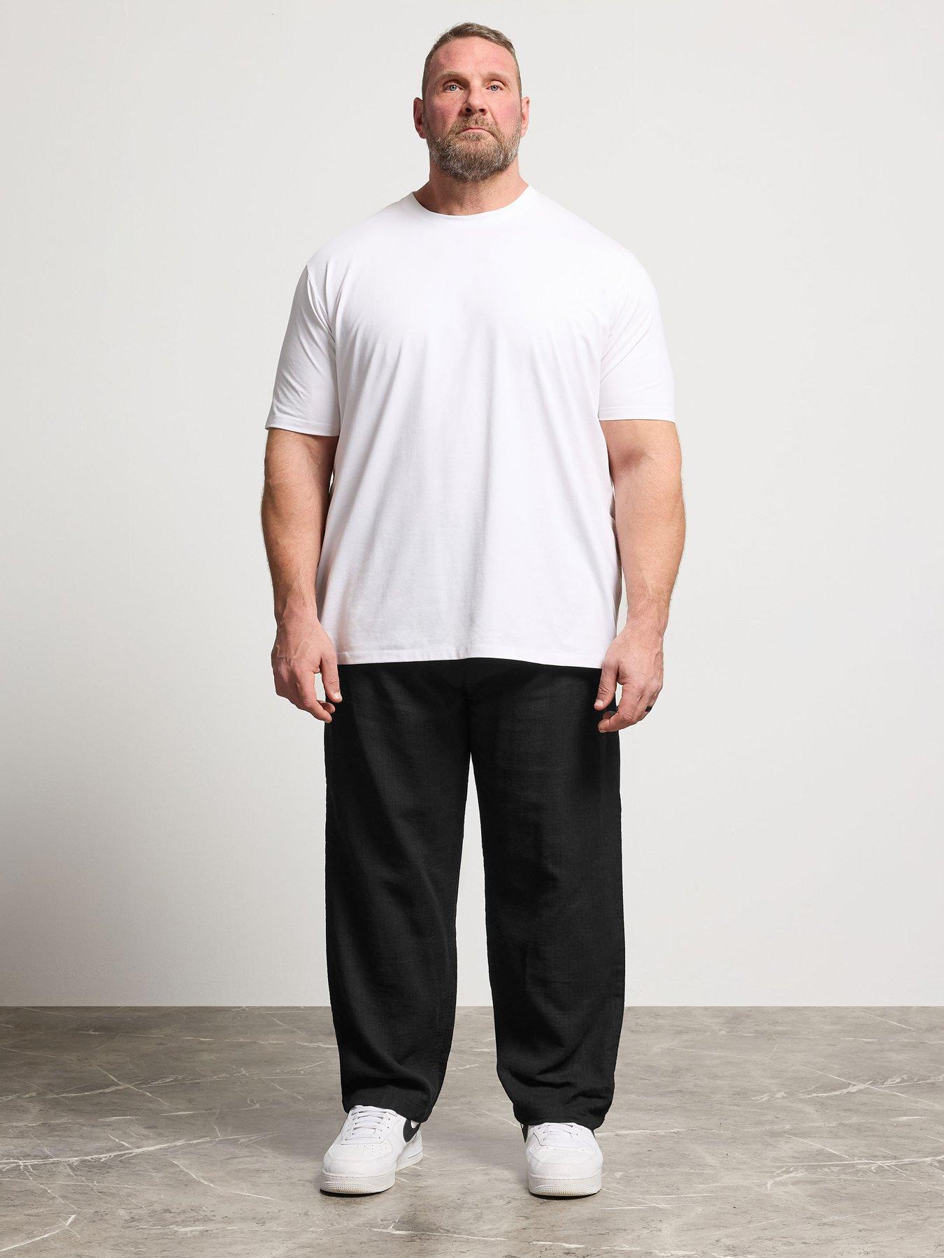 Image 3 of 4 of BadRhino Mens Big &amp; Tall Textured Dobby Relaxed Leg Trousers - Black