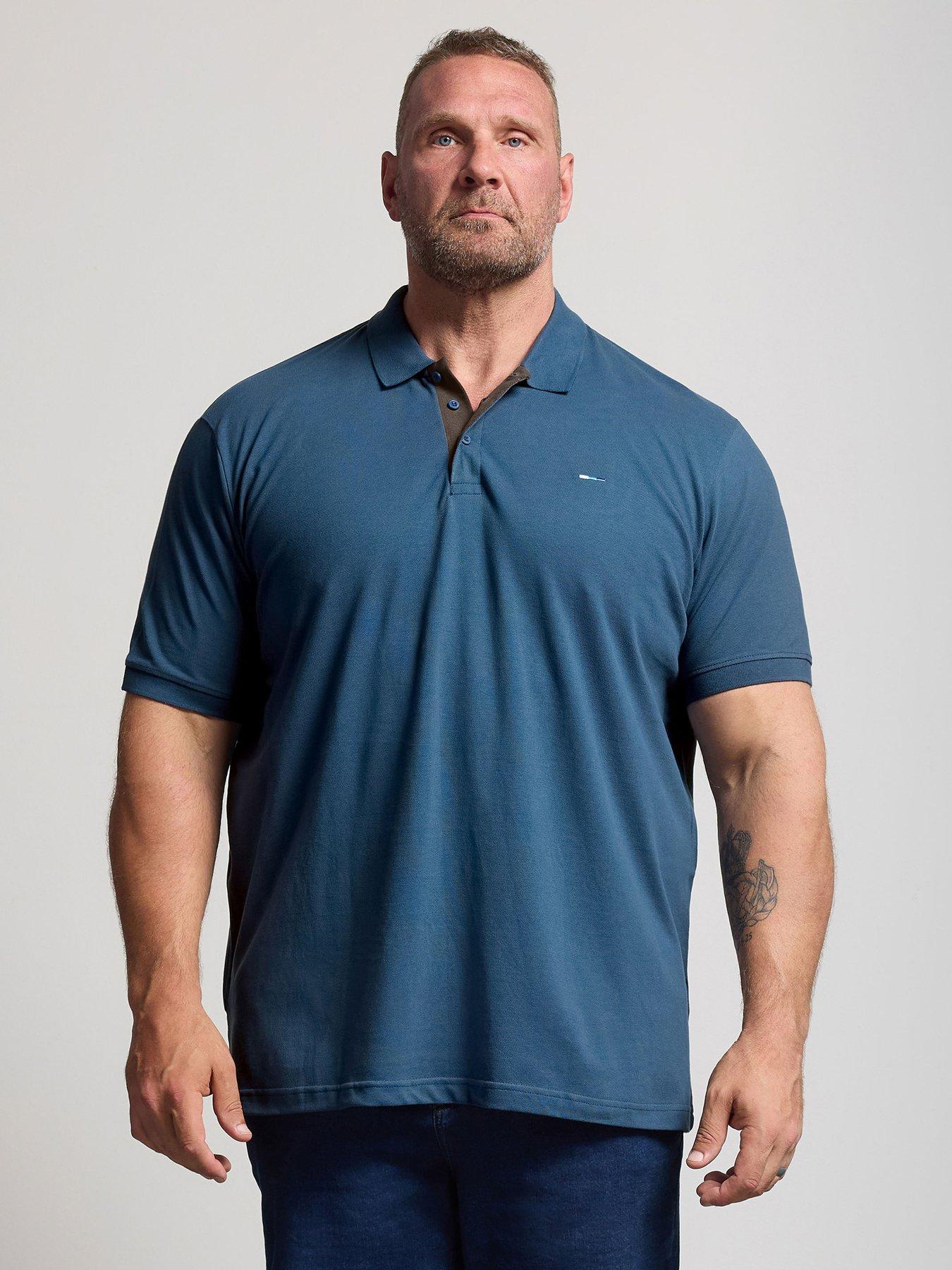 BadRhino Mens Big & Tall Contrast Trim Polo Shirt, Blue, Size Xl, Men