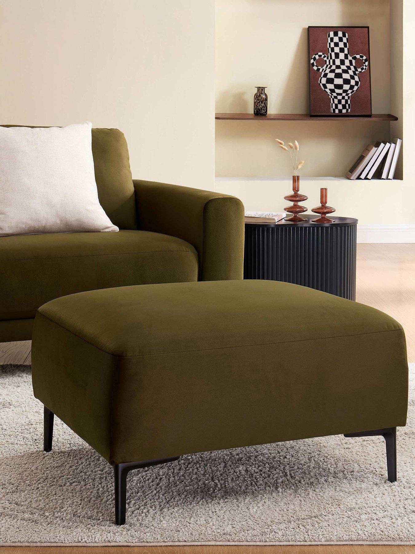 Image 1 of 5 of Dusk Malibu Pouffe - Rich Green