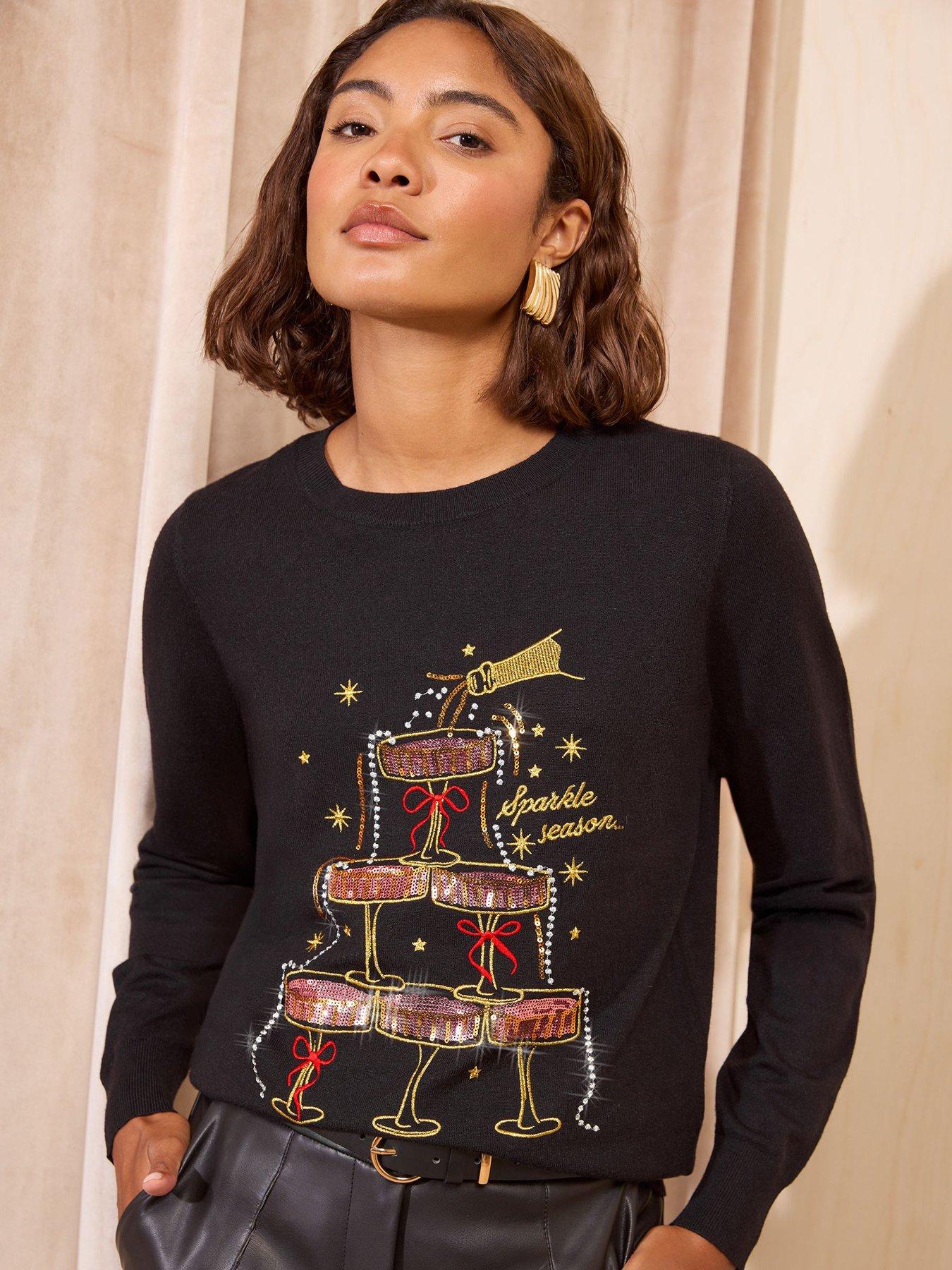 Image 1 of 5 of Friends Like These Black Drinks Christmas Jumper