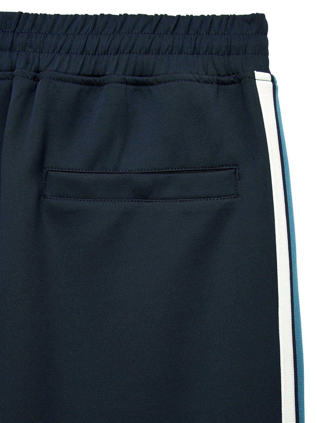 Image 6 of 6 of Weekend Offender Mens Cultra Stretch Side Stripe Track Trousers - Navy
