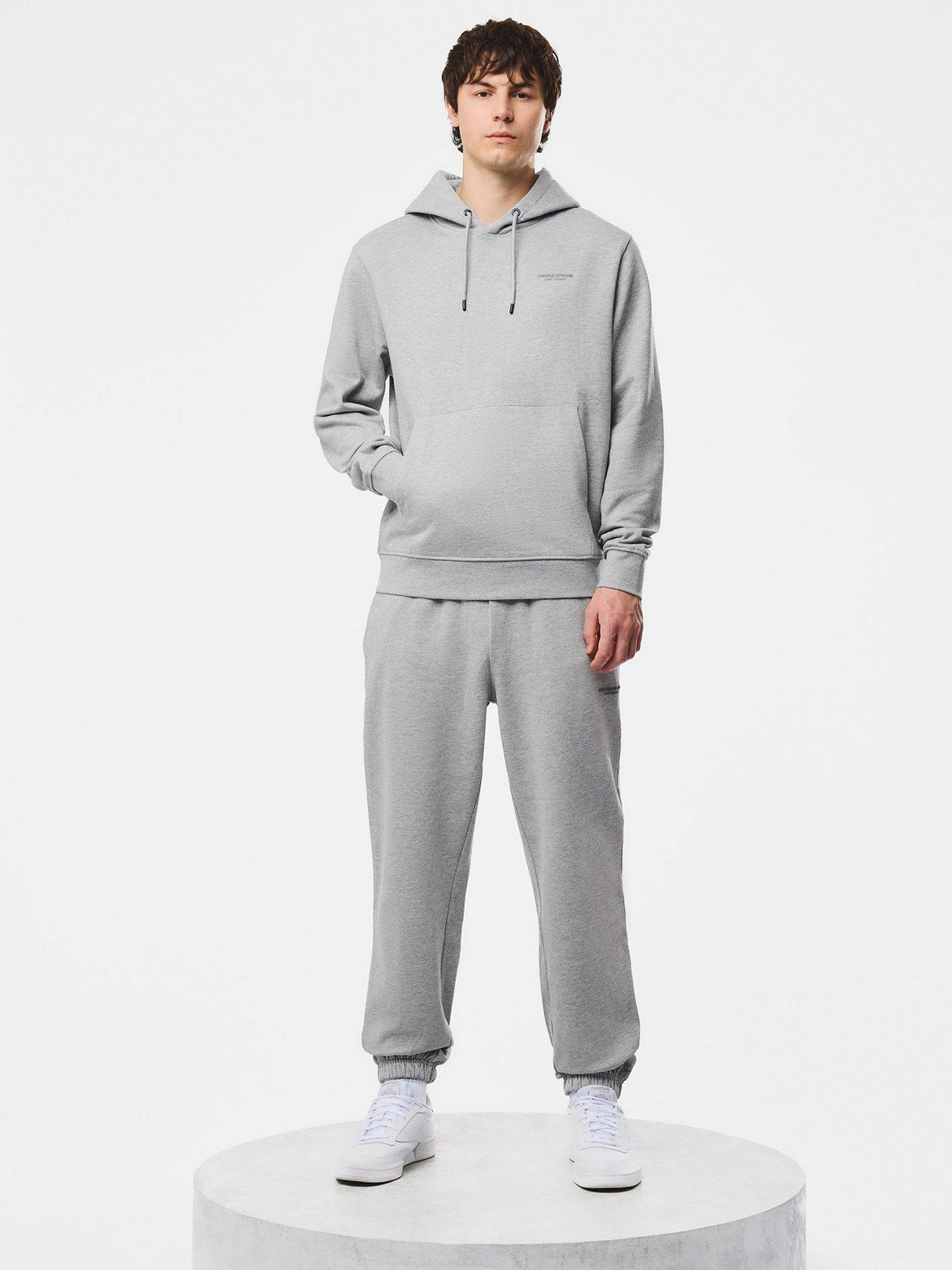Image 1 of 4 of Weekend Offender Mens Ruidoso Drawstring Hood Cuffed Tracksuit Set - Grey