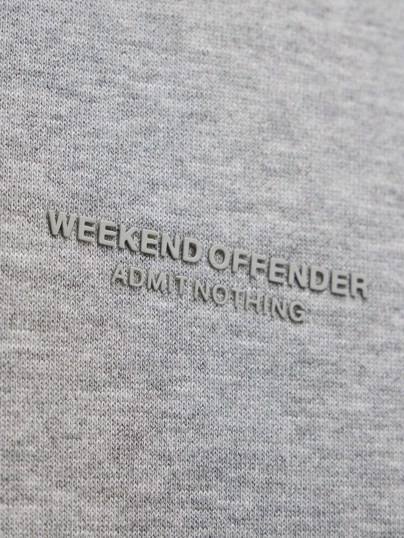 Image 4 of 4 of Weekend Offender Mens Ruidoso Drawstring Hood Cuffed Tracksuit Set - Grey