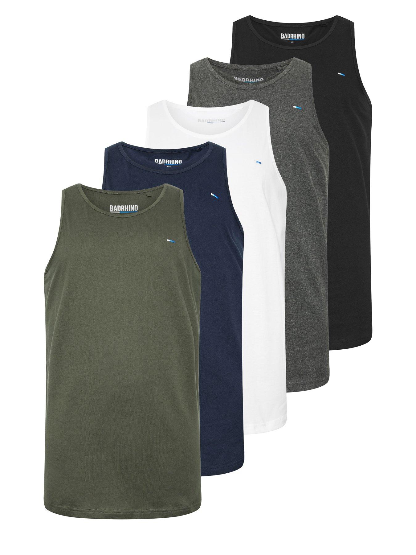 BadRhino Mens 5 Pack Muscle Vest, Black, Size 5-6Xl, Men - Image 3