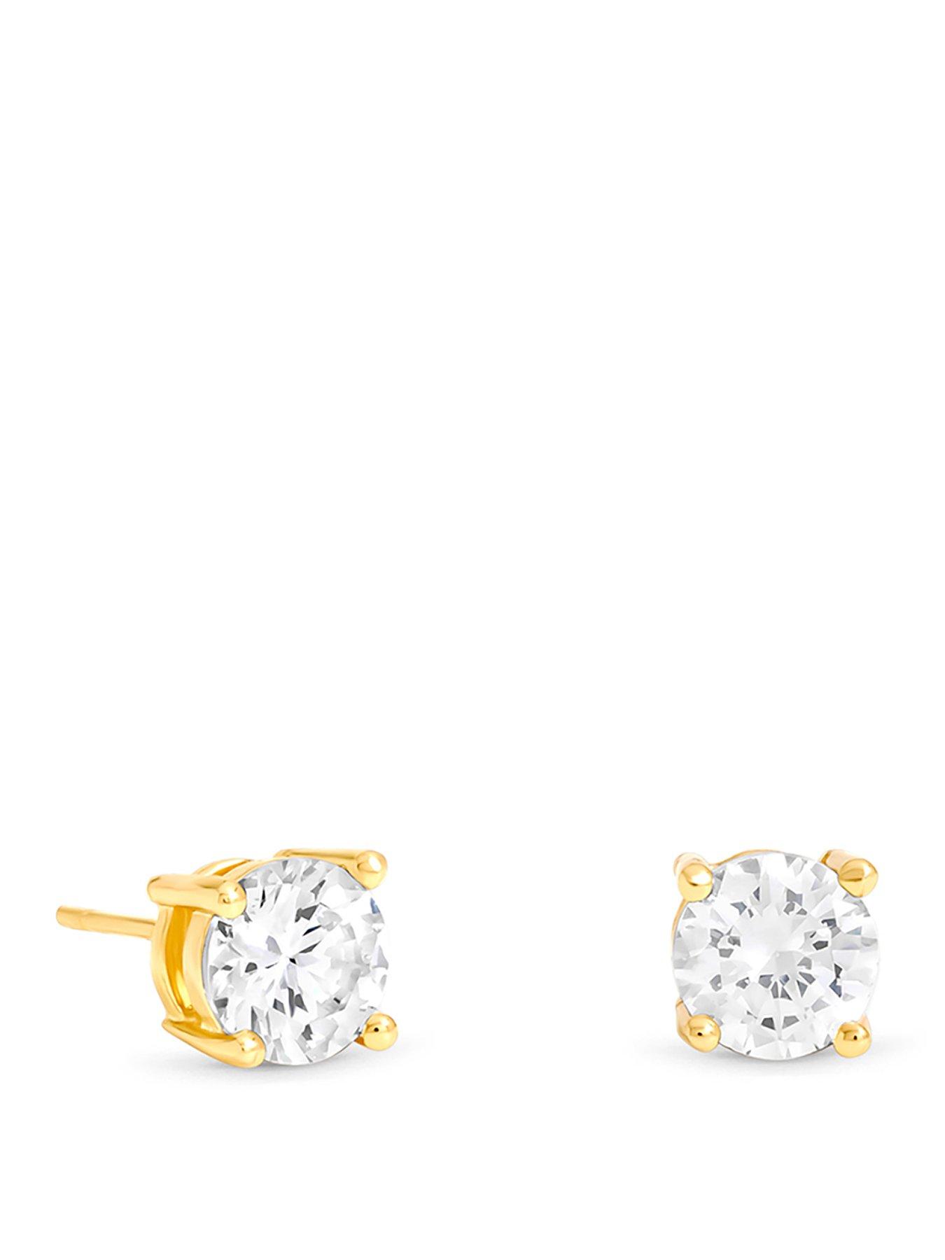Image 1 of 3 of Jon Richard Gold Plated And Crystal Medium Round Studs