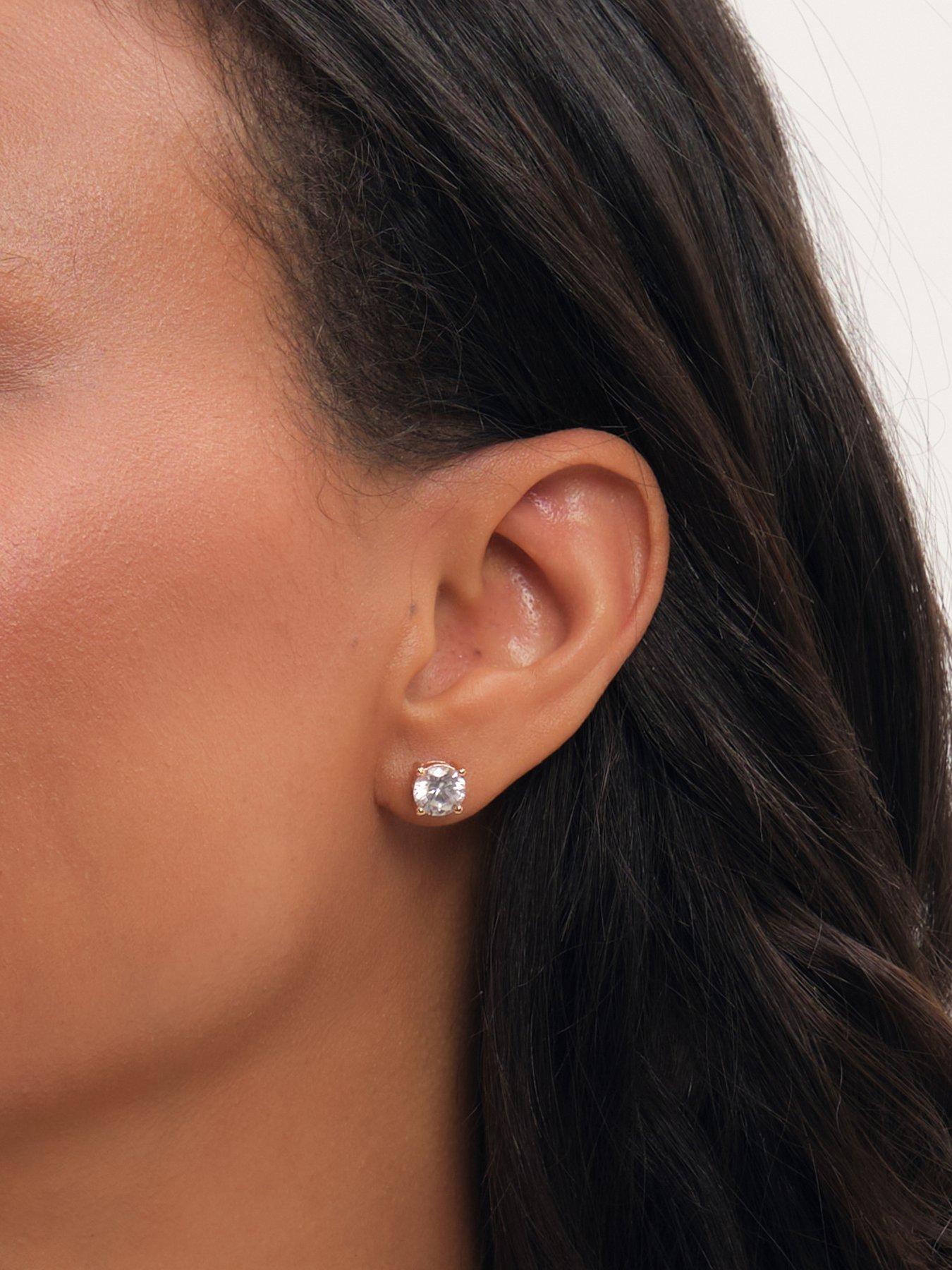 Image 3 of 3 of Jon Richard Gold Plated And Crystal Medium Round Studs