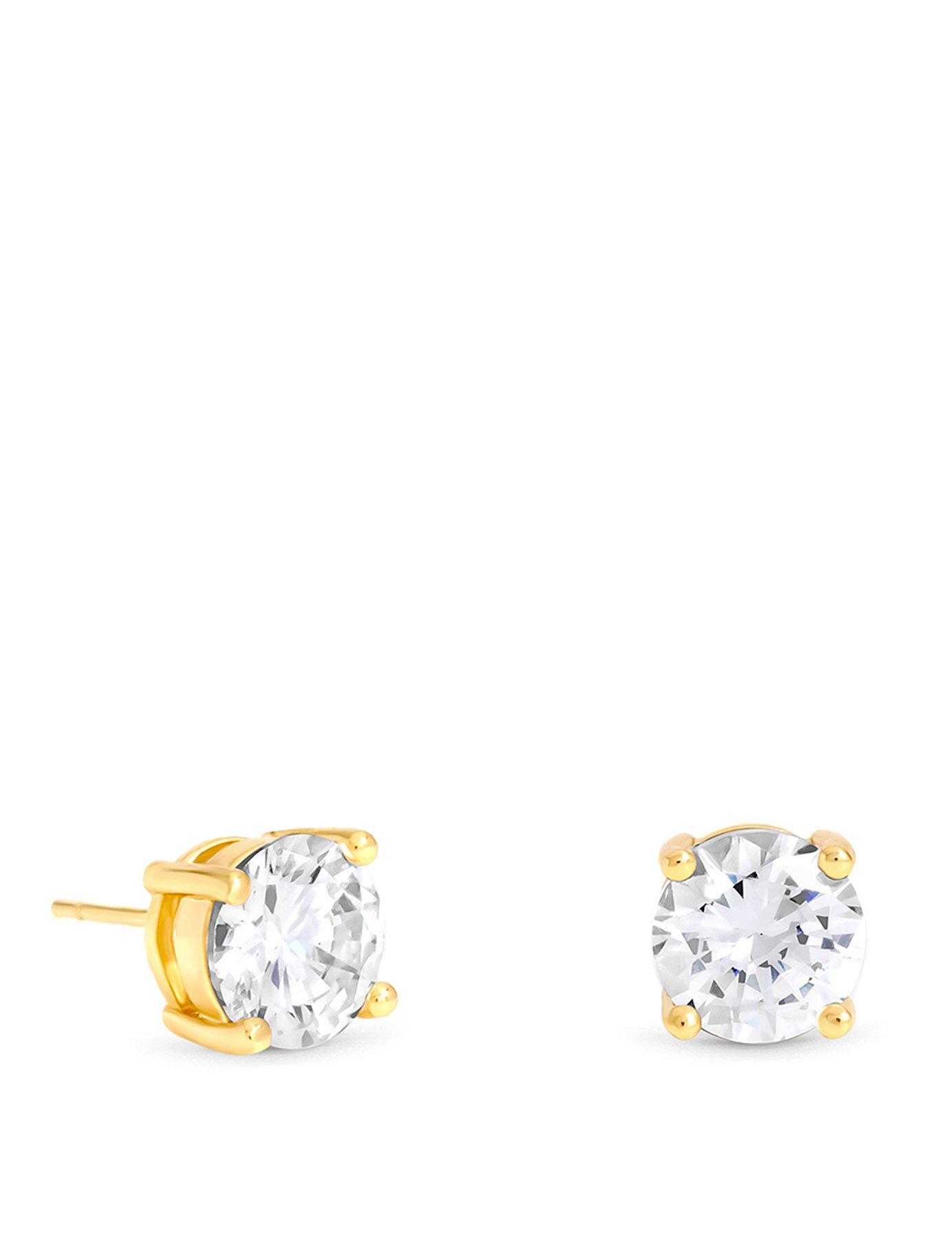 Image 1 of 3 of Jon Richard Gold Plated And Crystal Large Round Studs
